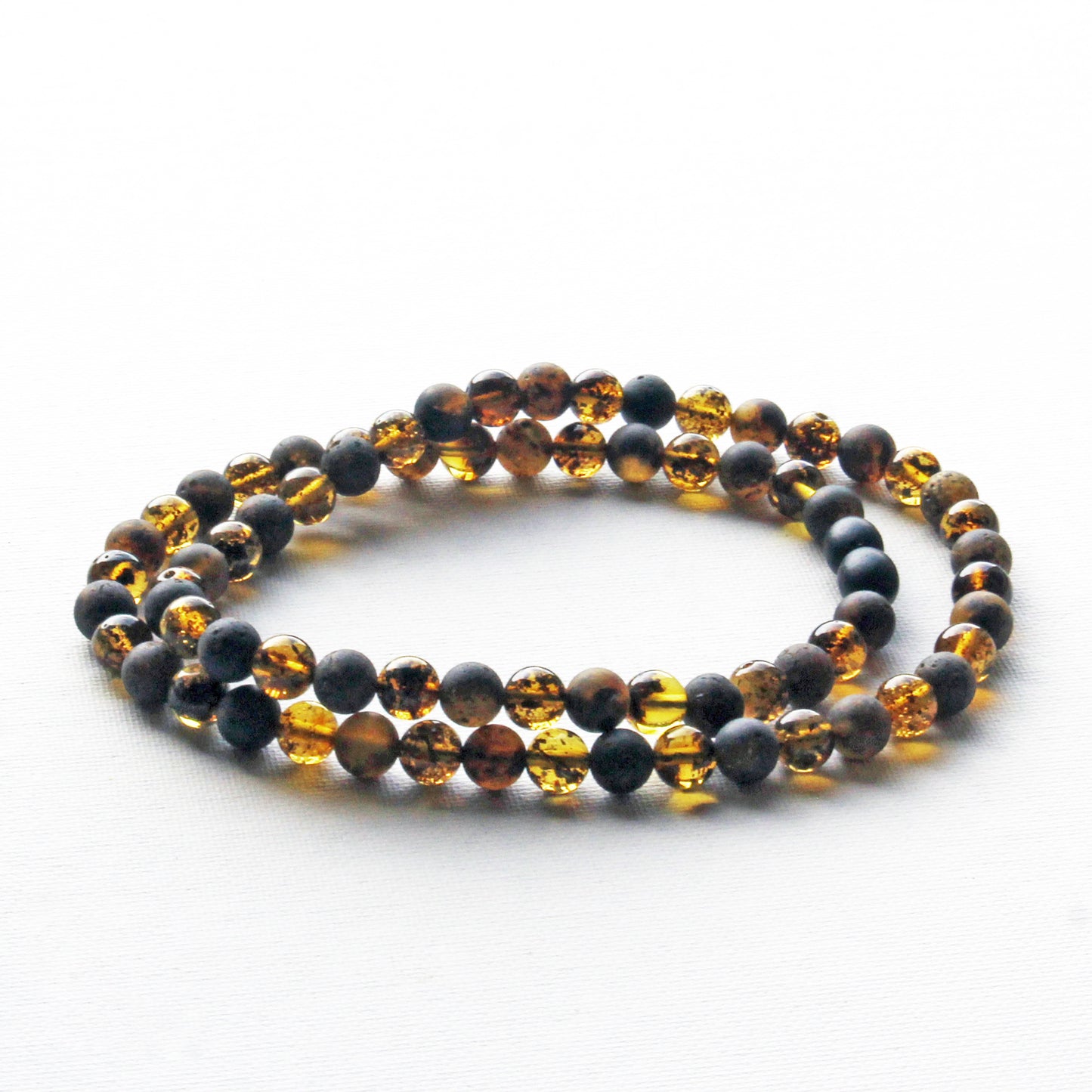 Genuine Baltic Amber Necklace, Gemstone Men's Necklace, Black Amber Stones Necklace for Men, Gift for Him