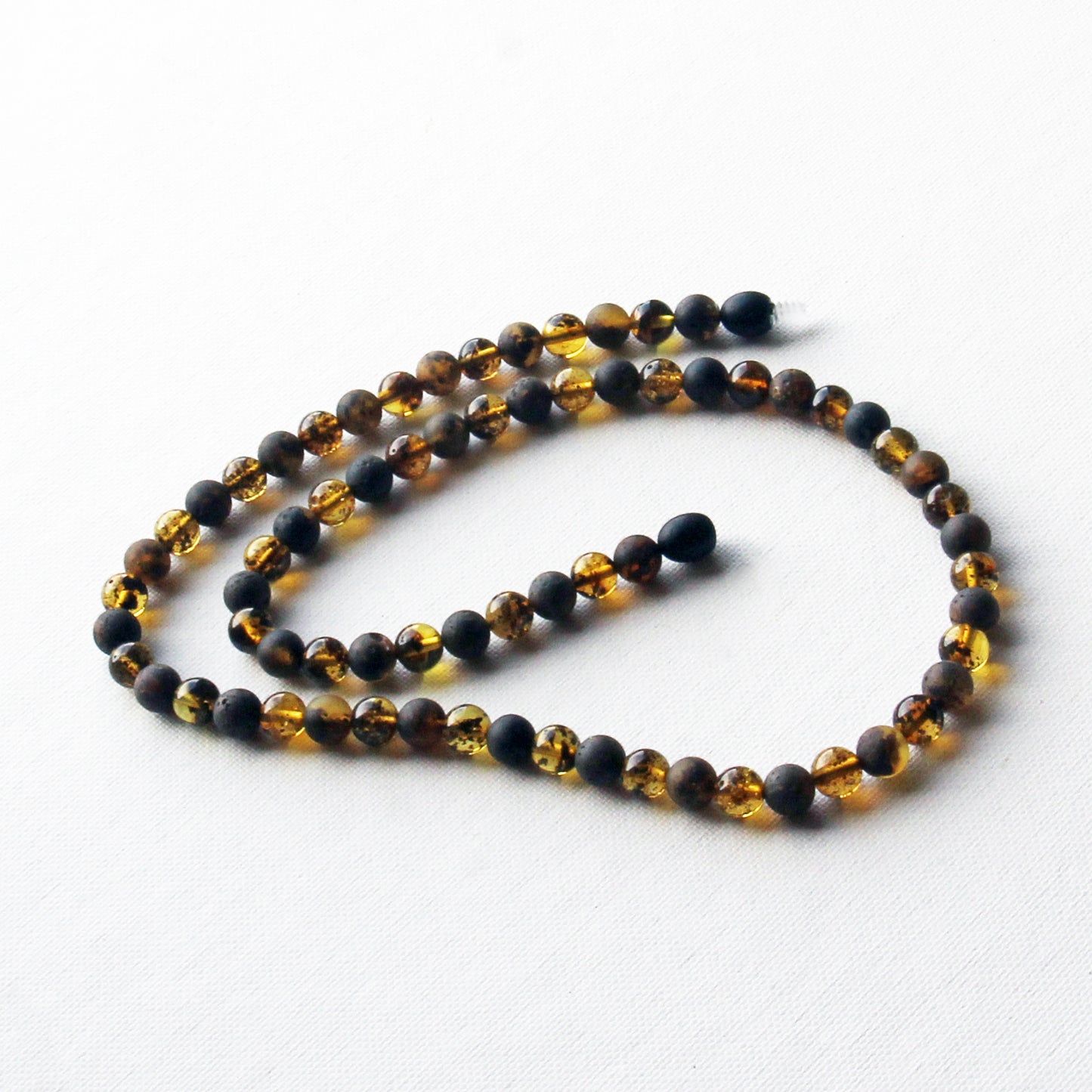 Genuine Baltic Amber Necklace, Gemstone Men's Necklace, Black Amber Stones Necklace for Men, Gift for Him