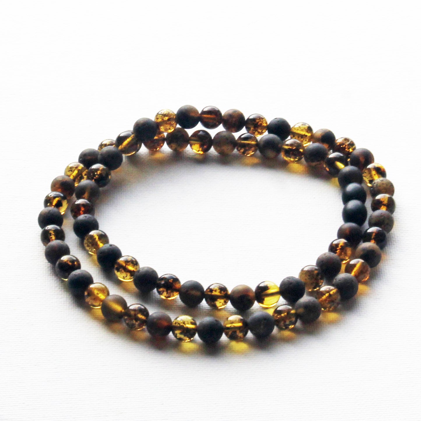 Genuine Baltic Amber Necklace, Gemstone Men's Necklace, Black Amber Stones Necklace for Men, Gift for Him