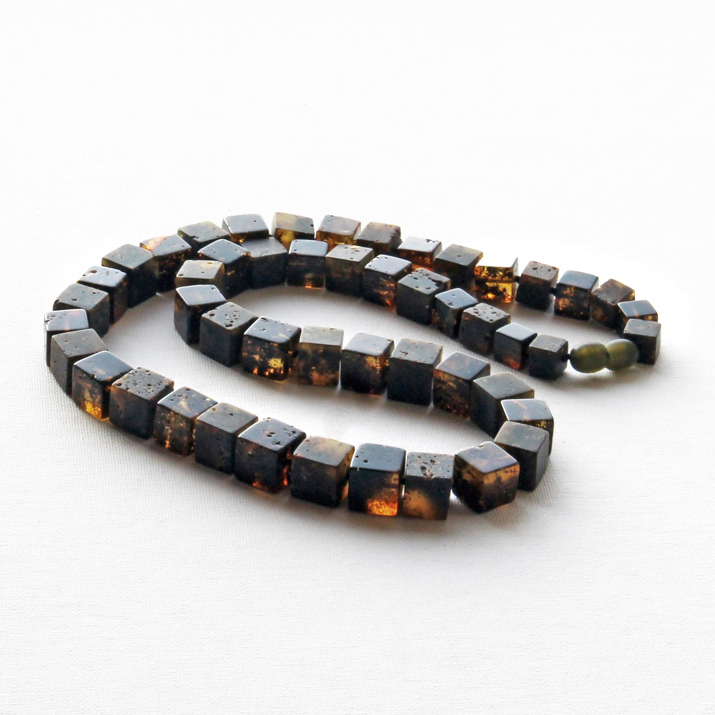 Luxury Amber Necklace for Men, Gemstone Men's Necklace, Cubic Amber Necklace, Large Amber Beads