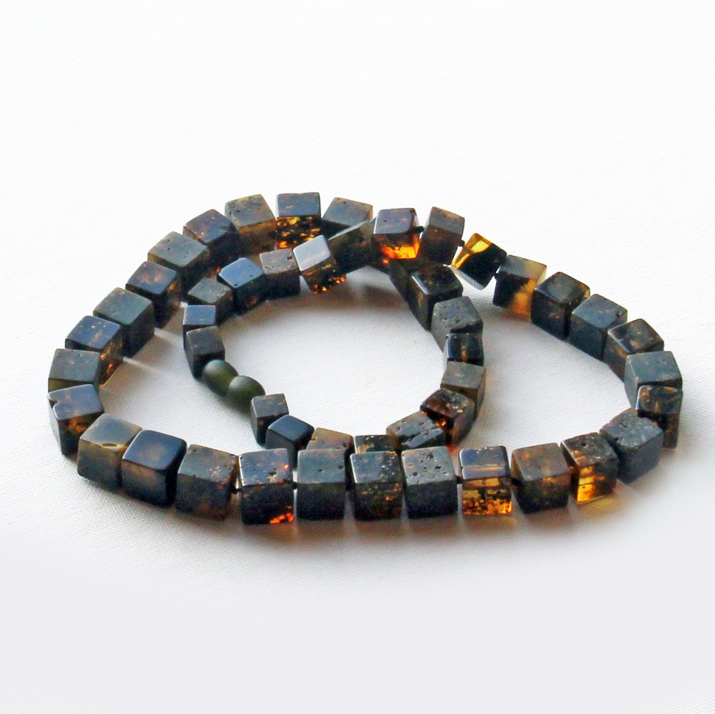Luxury Amber Necklace for Men, Gemstone Men's Necklace, Cubic Amber Necklace, Large Amber Beads