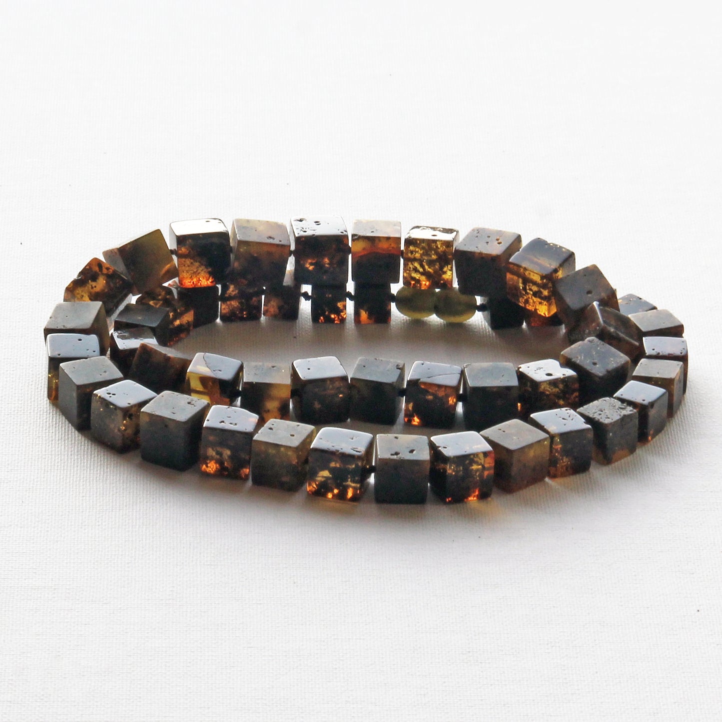 Luxury Amber Necklace for Men, Gemstone Men's Necklace, Cubic Amber Necklace, Large Amber Beads
