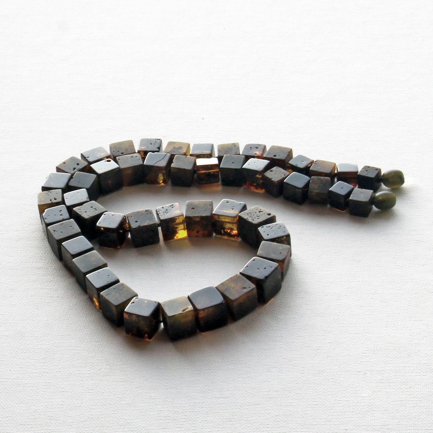 Luxury Amber Necklace for Men, Gemstone Men's Necklace, Cubic Amber Necklace, Large Amber Beads