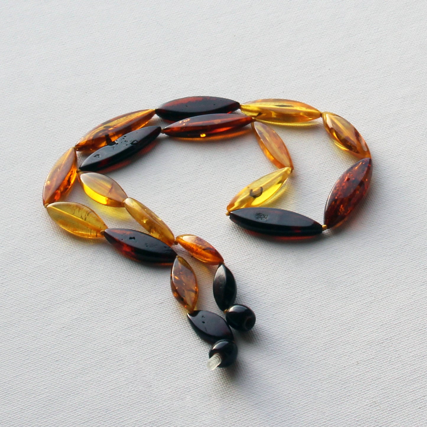 Exquisite Amber Necklace, Baltic Amber Necklace, Multicolor Amber Stones Beads, Elegant Amber Necklace, Women's Gemstone Necklace