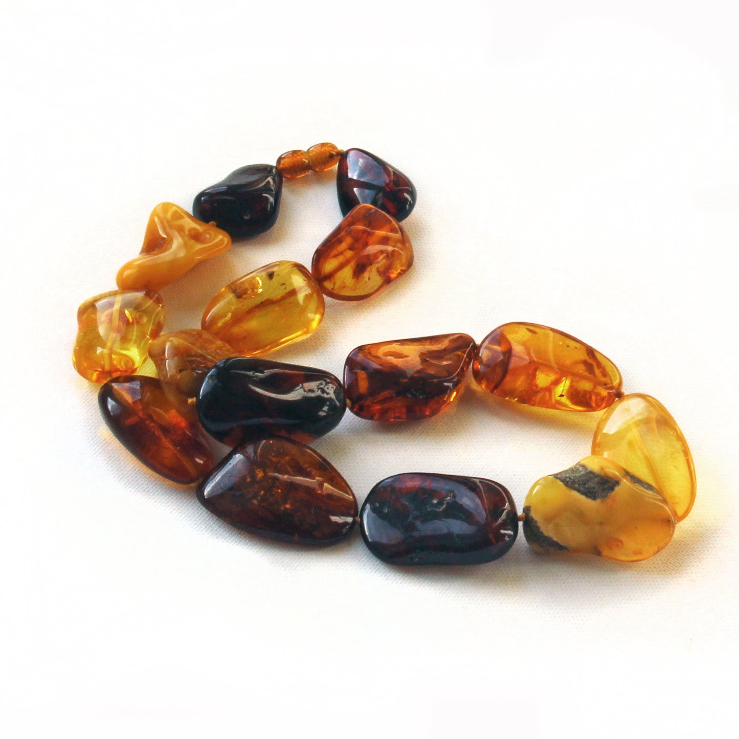 Baltic Amber Necklace, Multicolor Amber Stones Beads, Large Amber Necklace