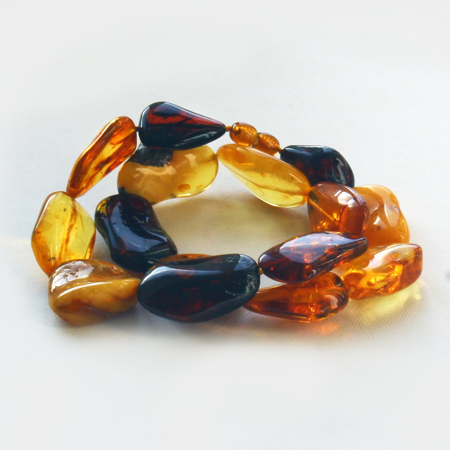 Baltic Amber Necklace, Multicolor Amber Stones Beads, Large Amber Necklace