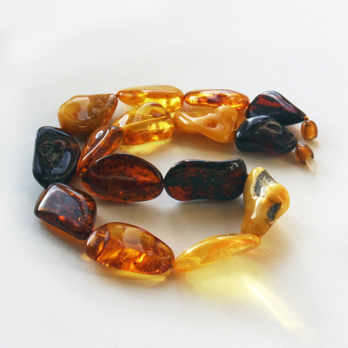Baltic Amber Necklace, Multicolor Amber Stones Beads, Large Amber Necklace