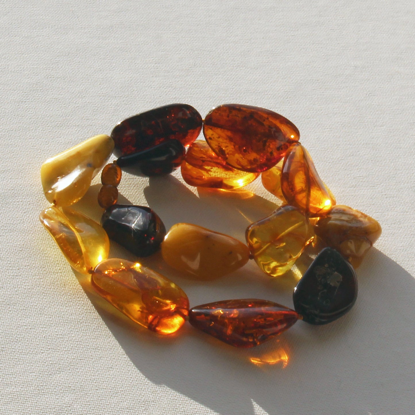 Baltic Amber Necklace, Multicolor Amber Stones Beads, Large Amber Necklace