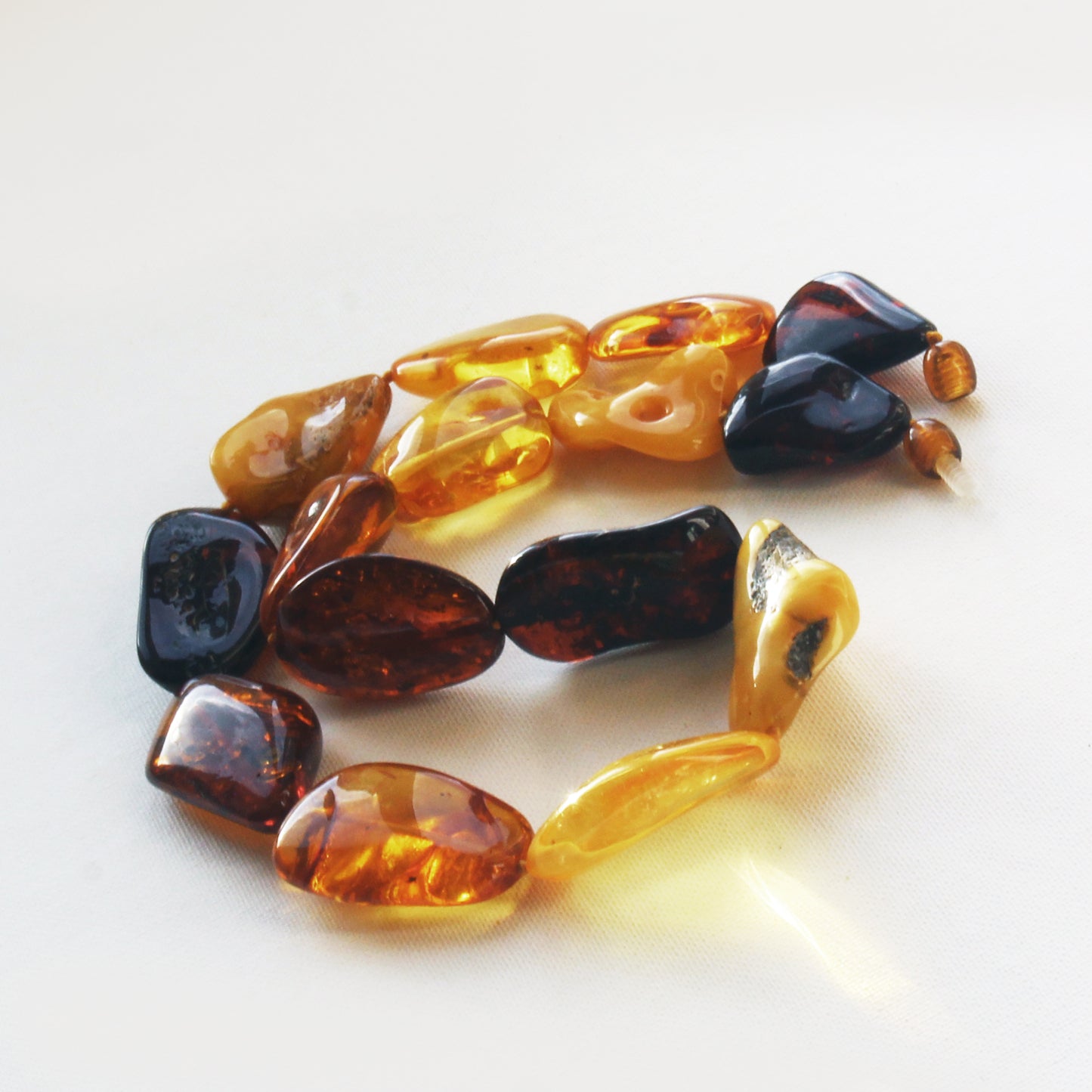 Baltic Amber Necklace, Multicolor Amber Stones Beads, Large Amber Necklace