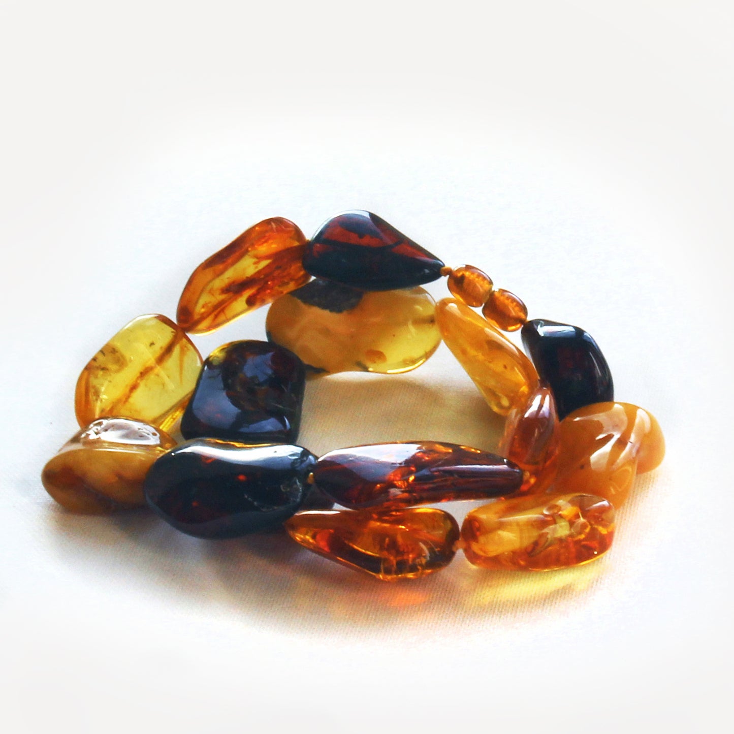 Baltic Amber Necklace, Multicolor Amber Stones Beads, Large Amber Necklace