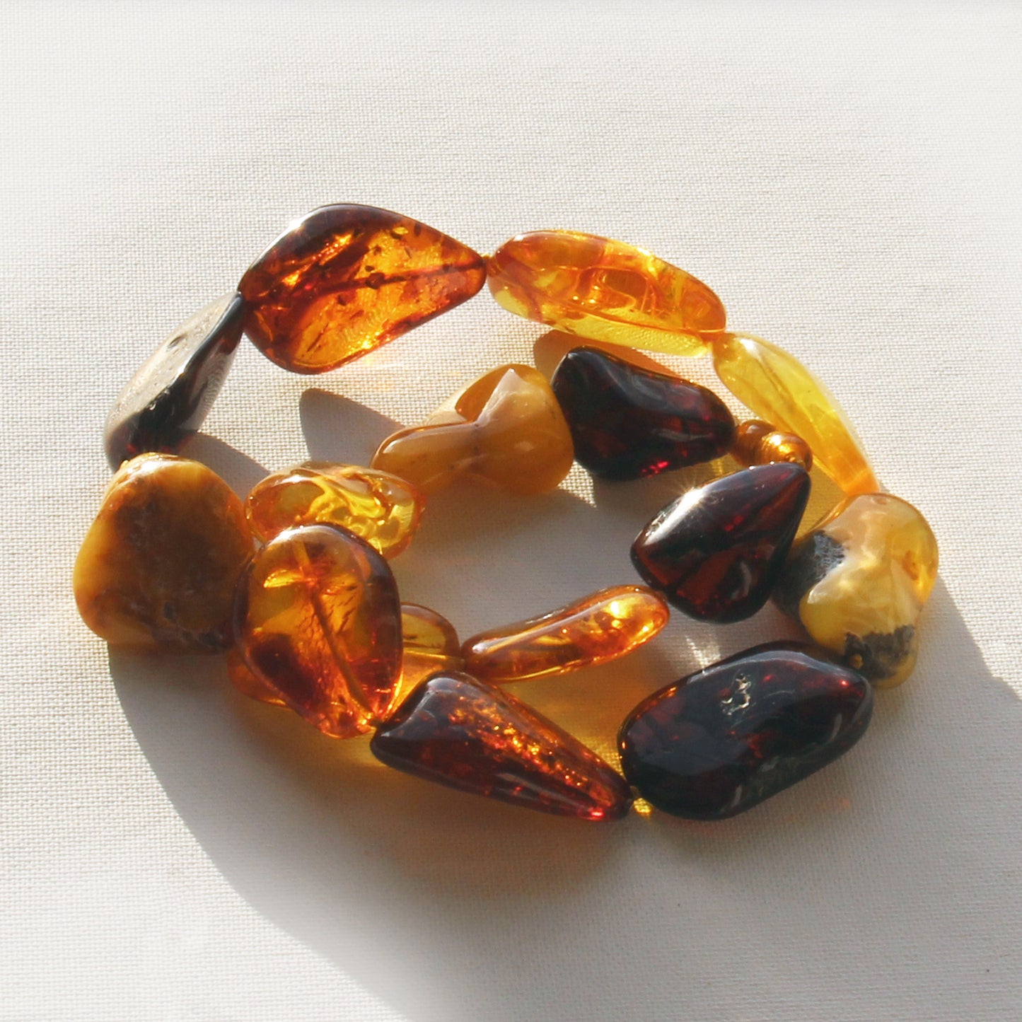 Baltic Amber Necklace, Multicolor Amber Stones Beads, Large Amber Necklace