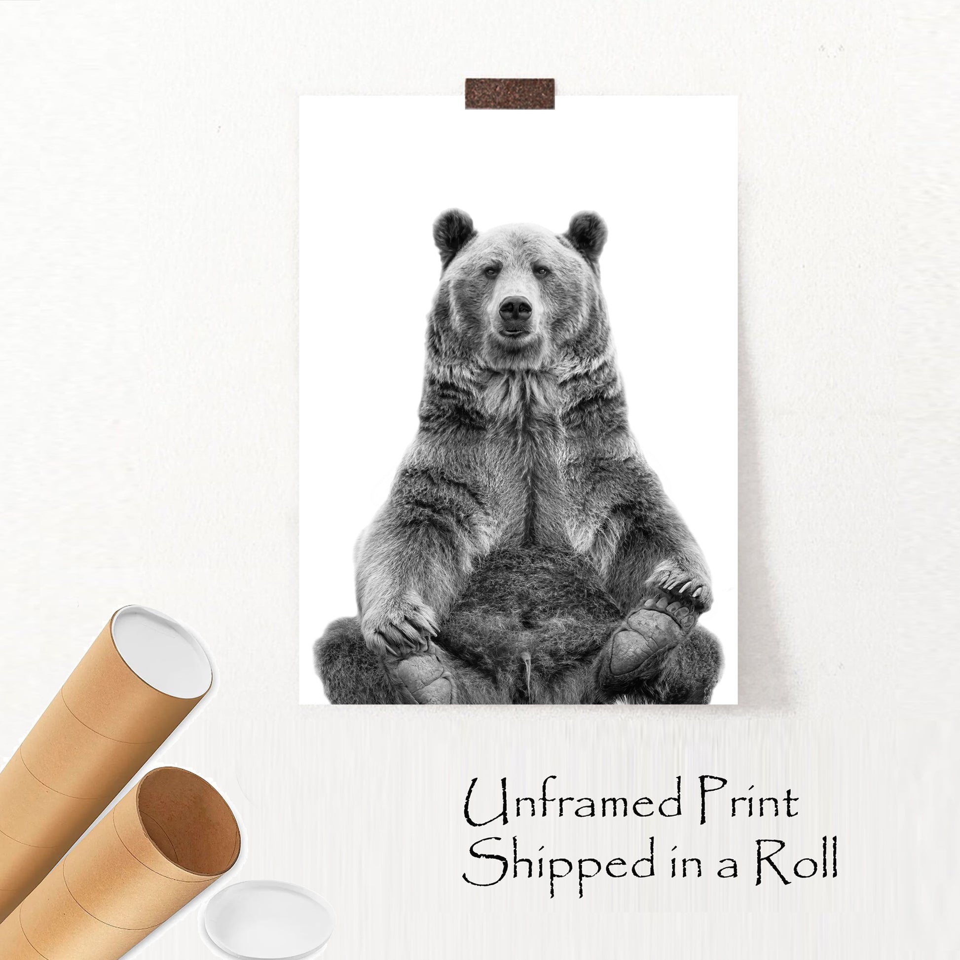 Bear unframed print send in roll.