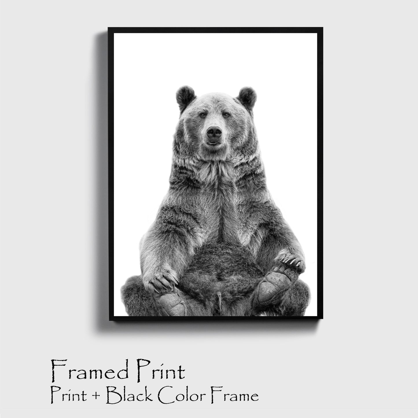 Bear print in black color frame.