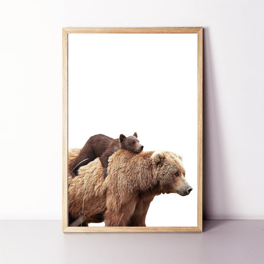 Two bears wall art for kids room.