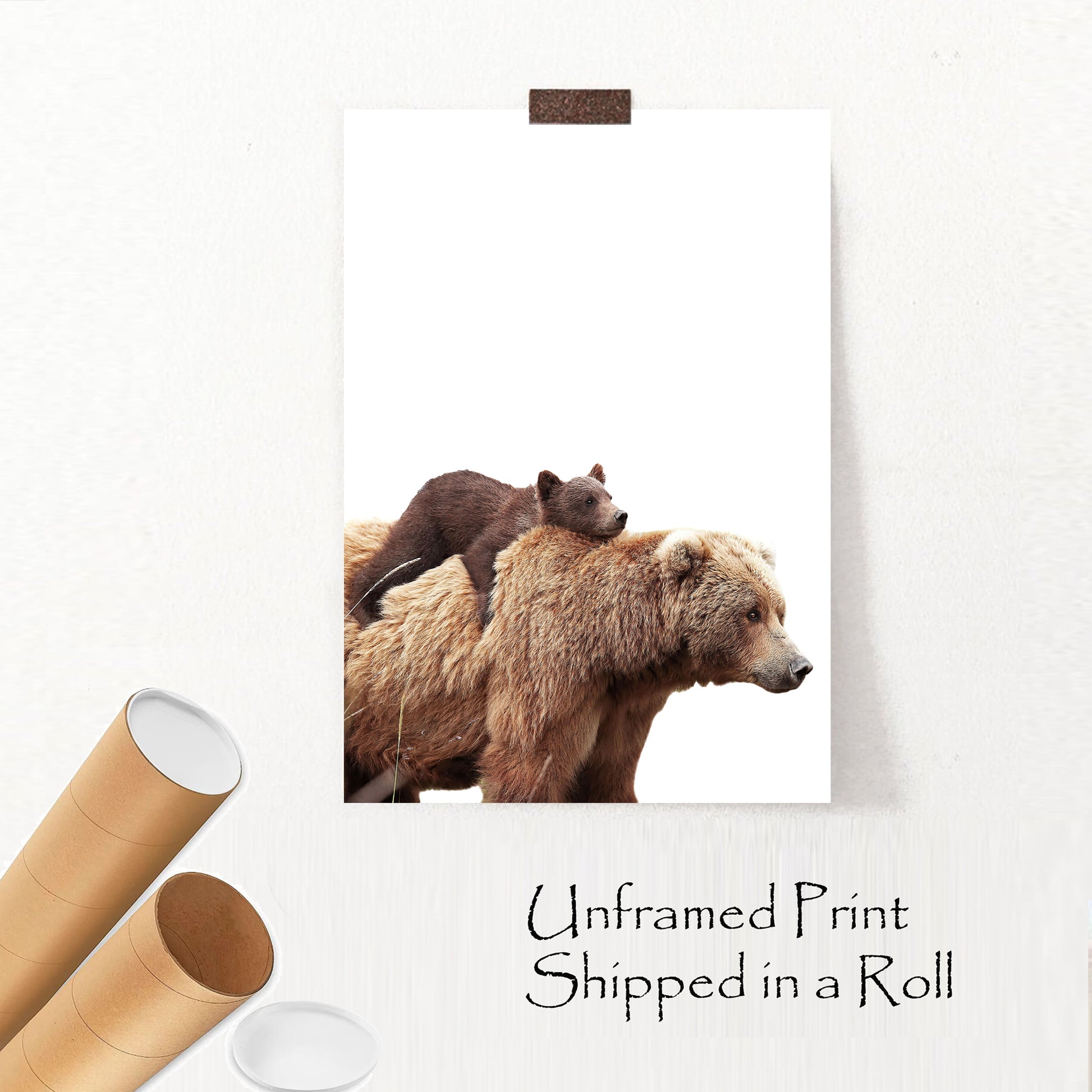 Two bears unframed print.