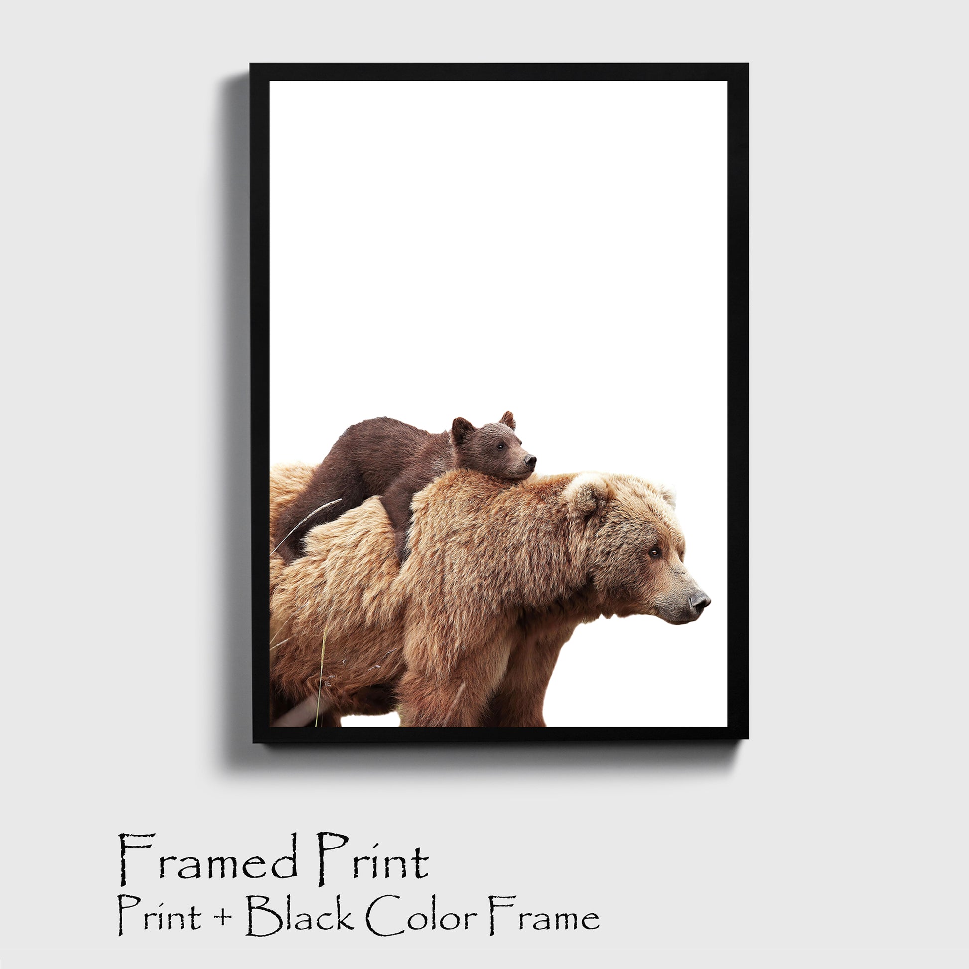 Two bears print in black color frame.