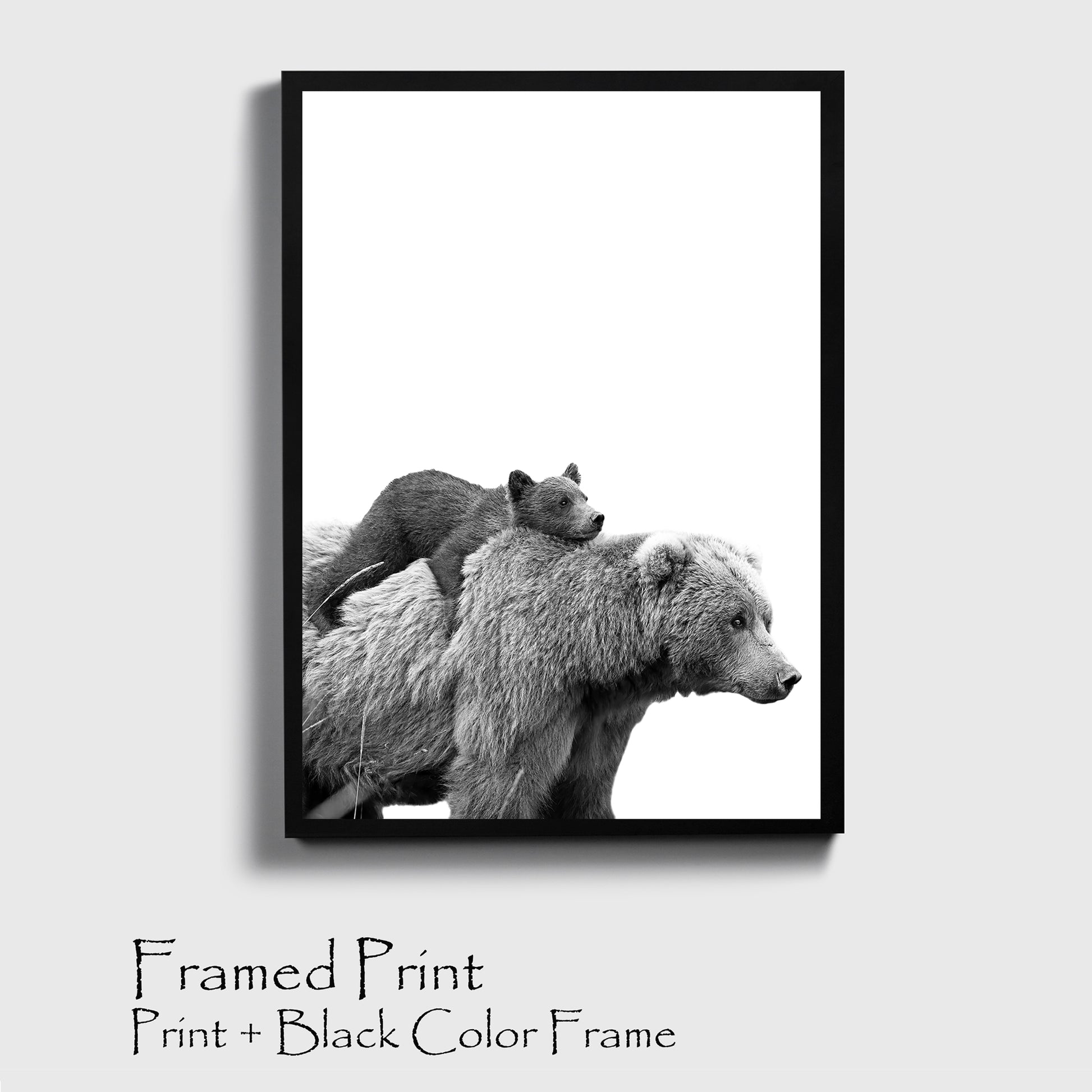 Two bears print in black color frame.