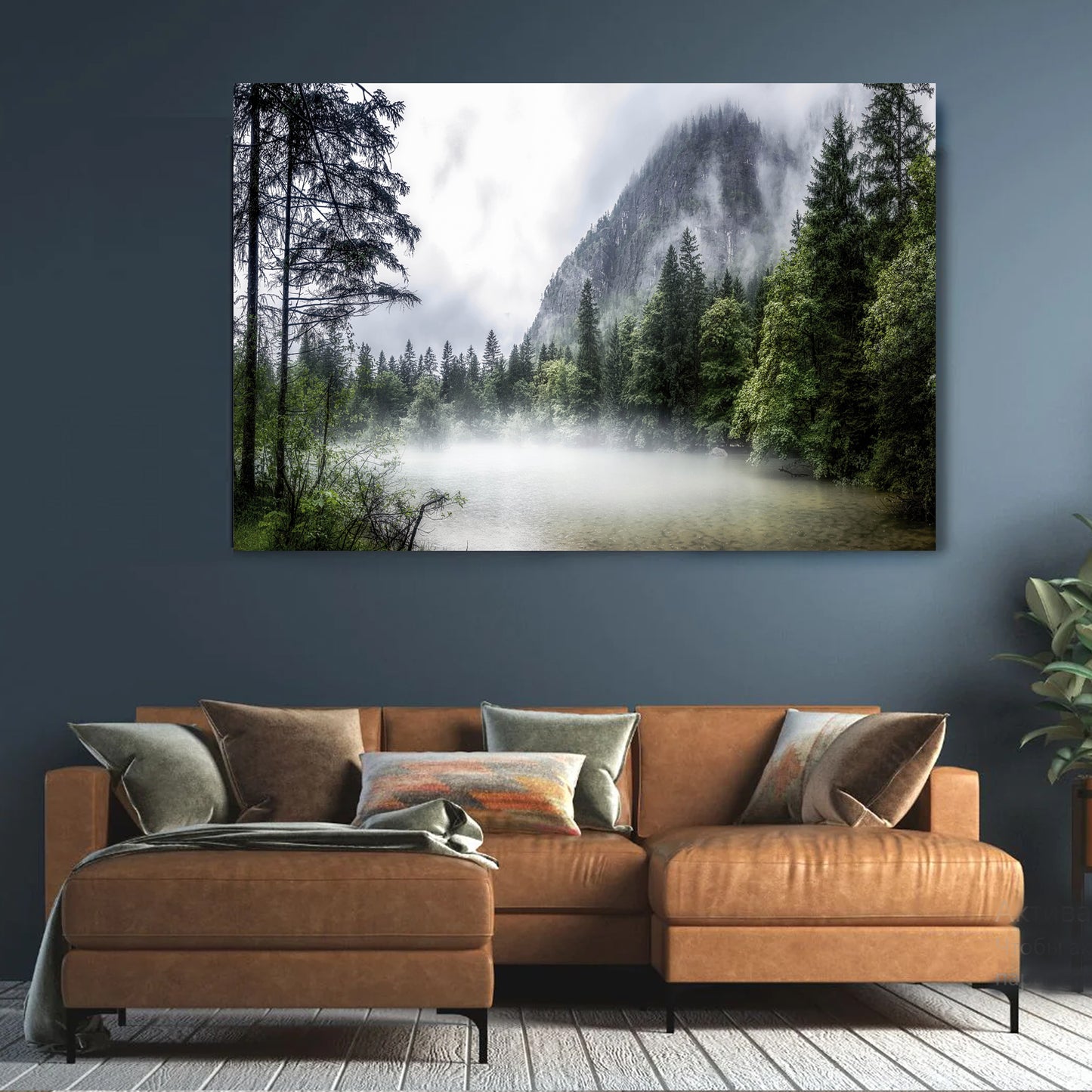 Austria Mountain Lake Wall Art | Pine Tree Forest in the Morning Fog