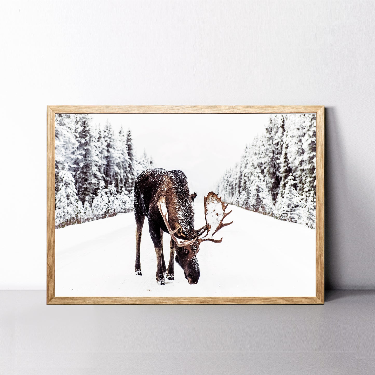 Holidays wall art with elk.