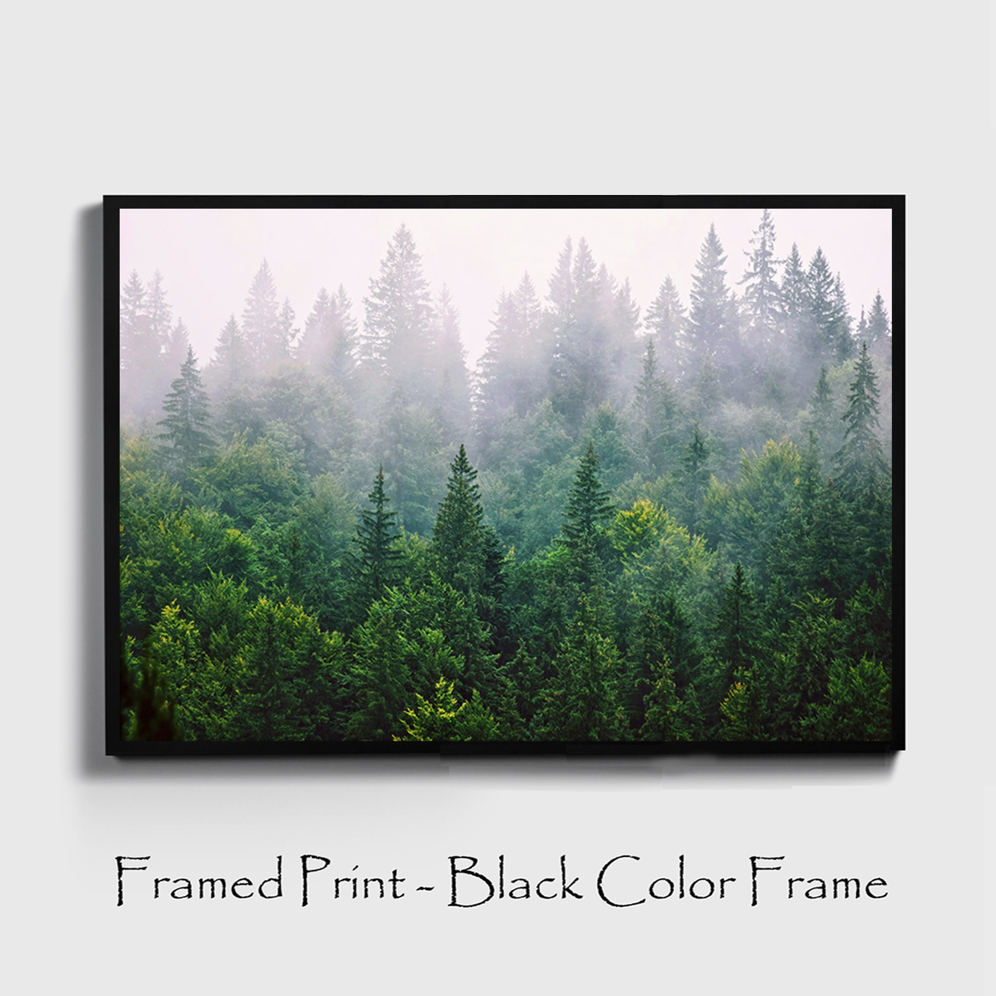 Forest print in black color frame.