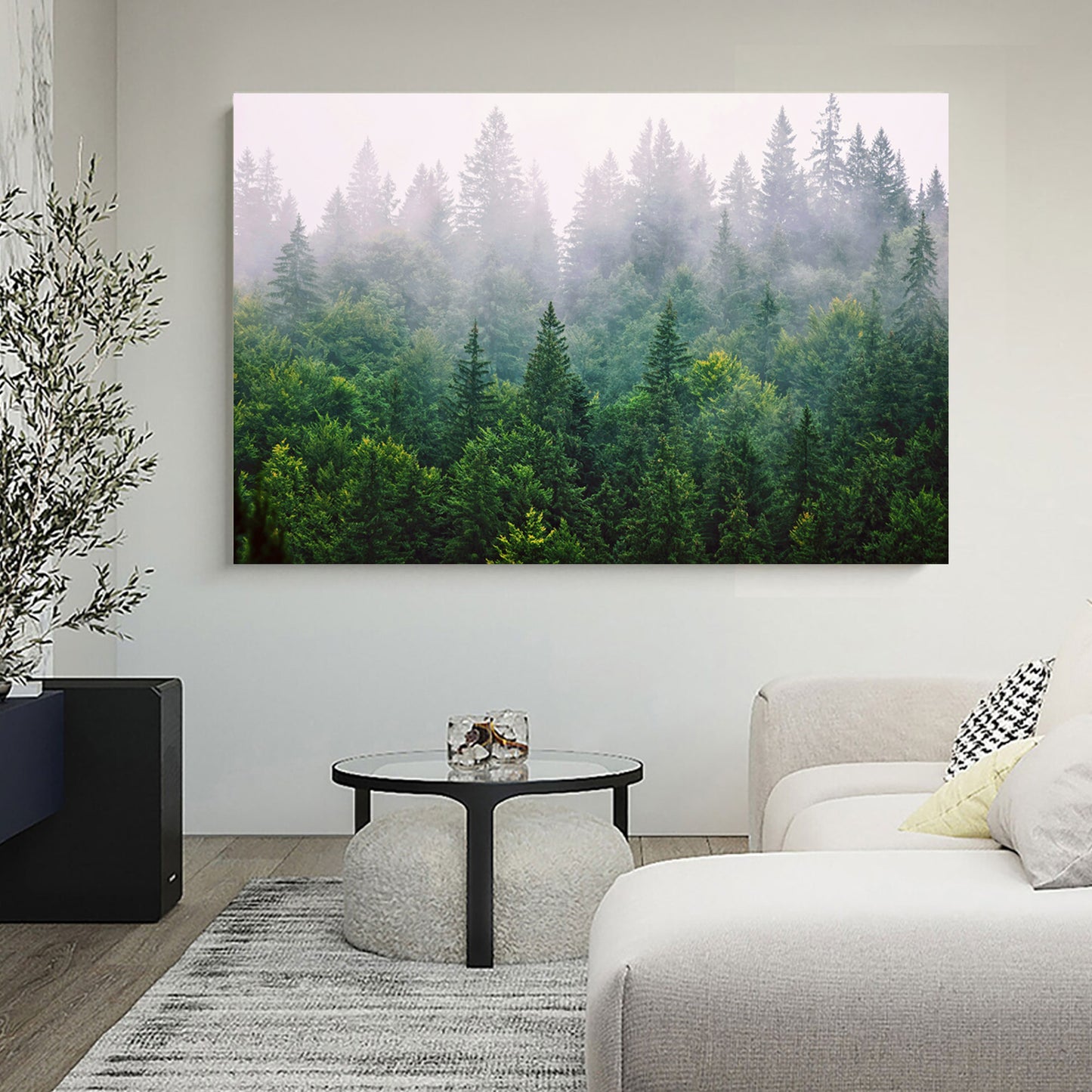 Foggy forest canvas prnt.