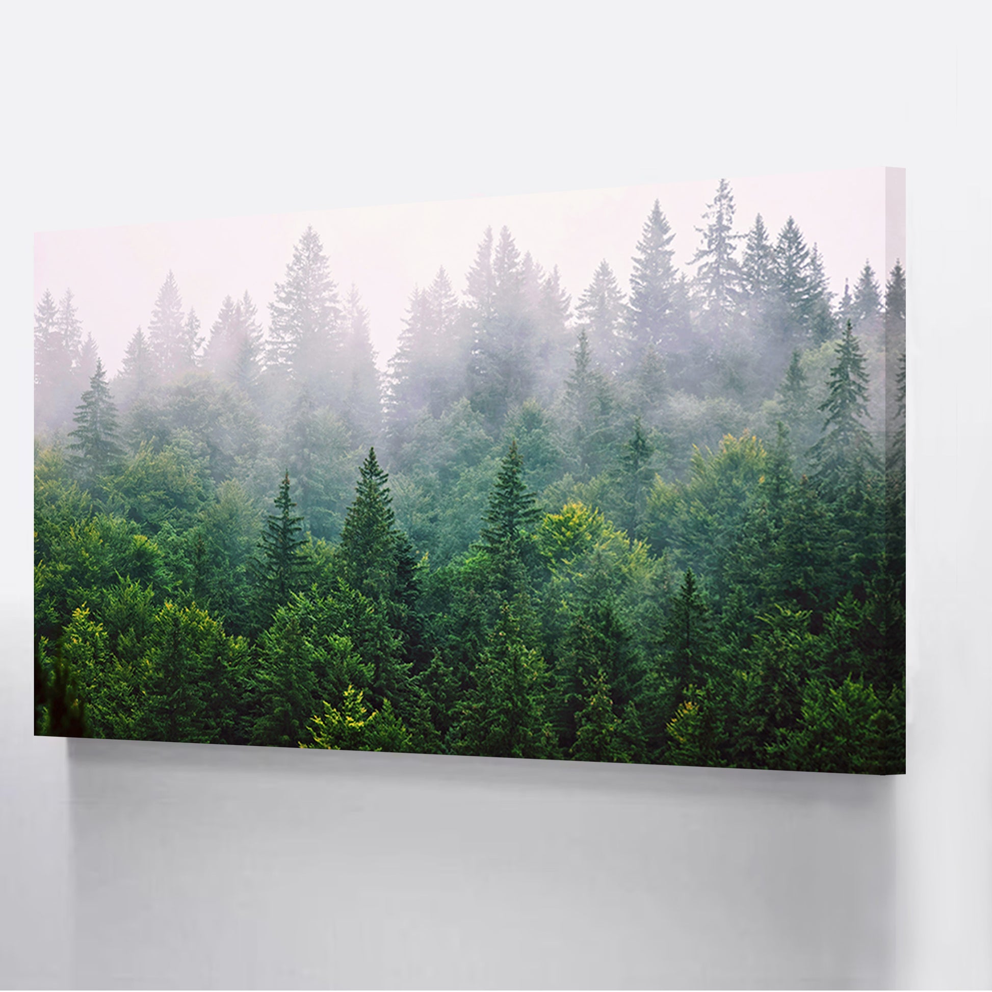 Green forest canvas art.