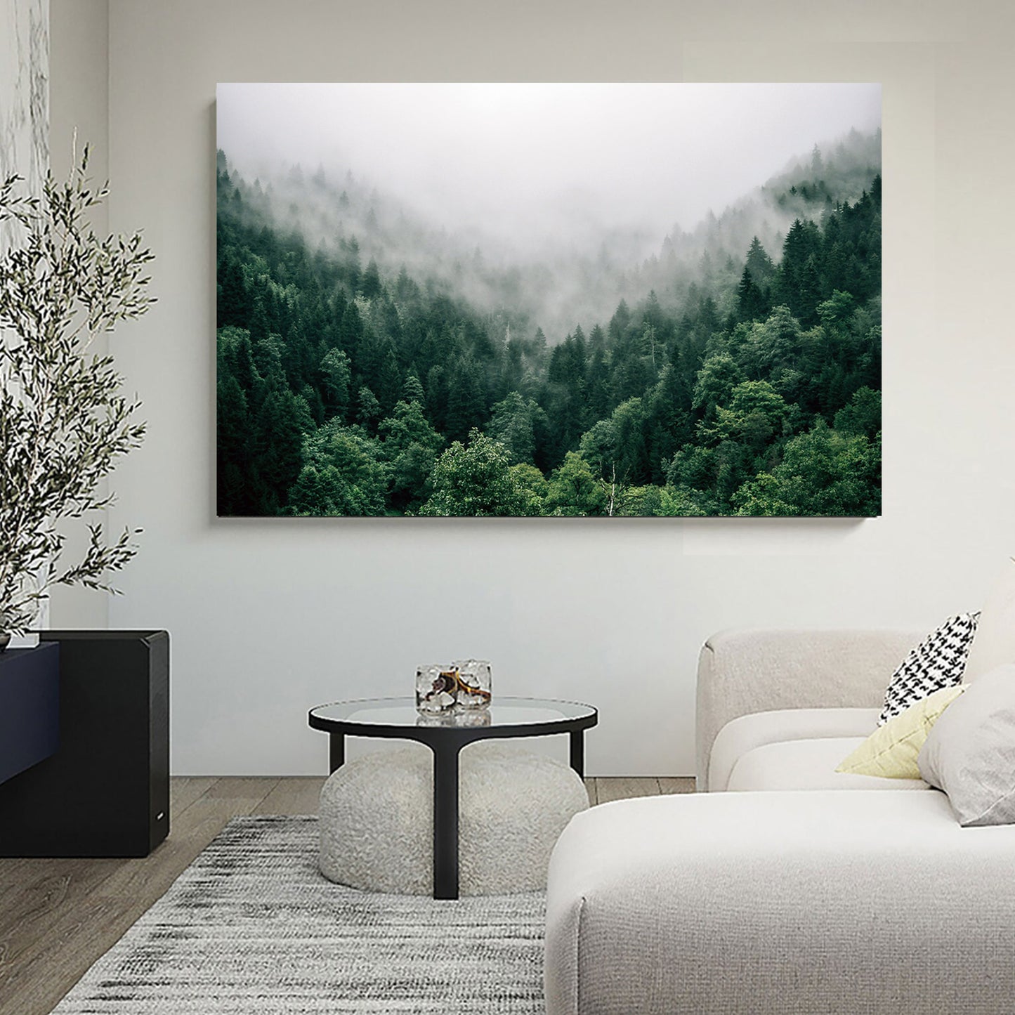 Misty landscape canvas print.