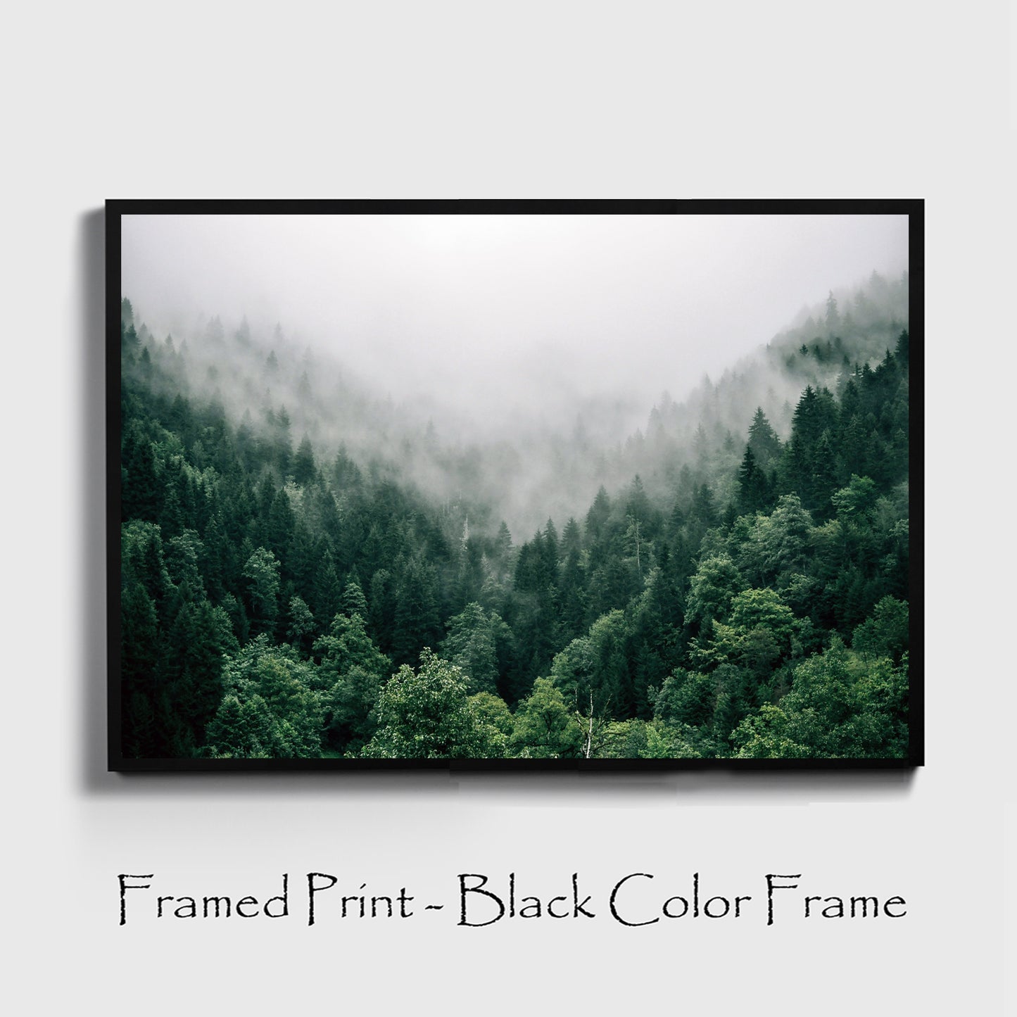 Forest print in black color frame.