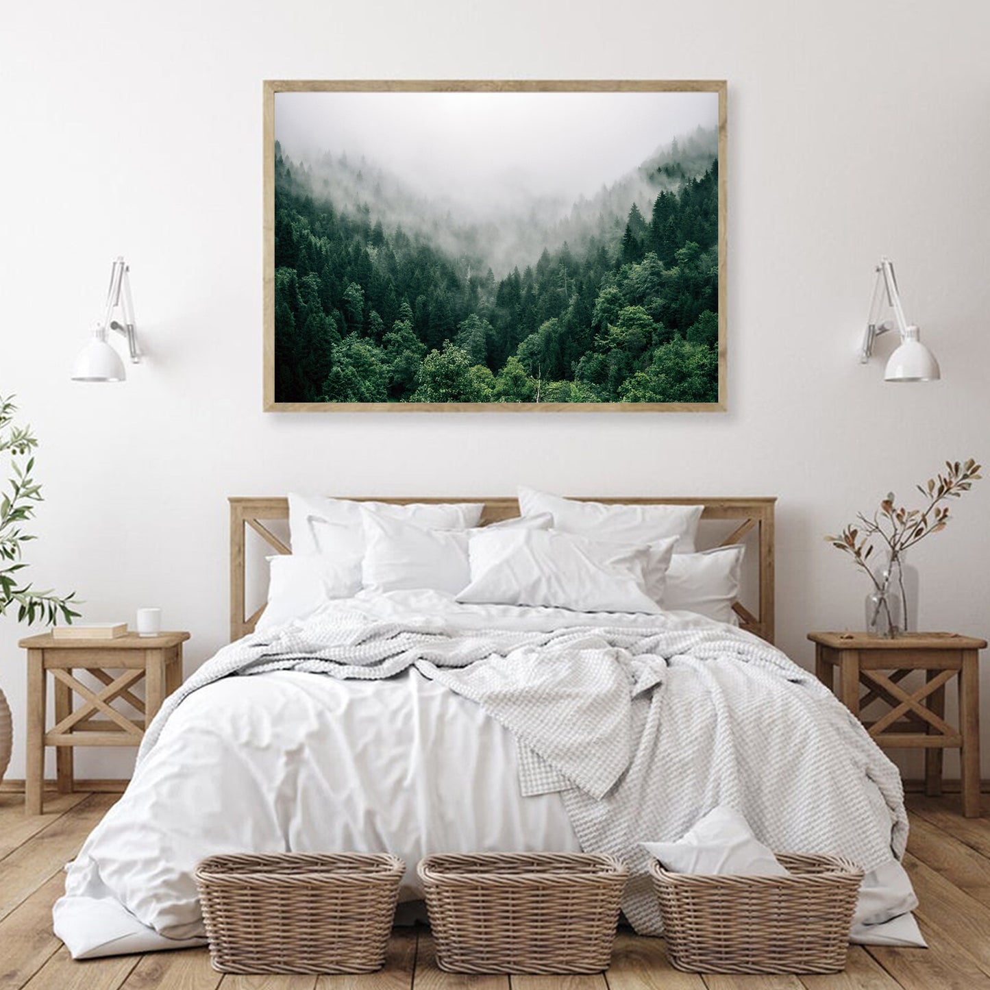 Misty forest wall art.