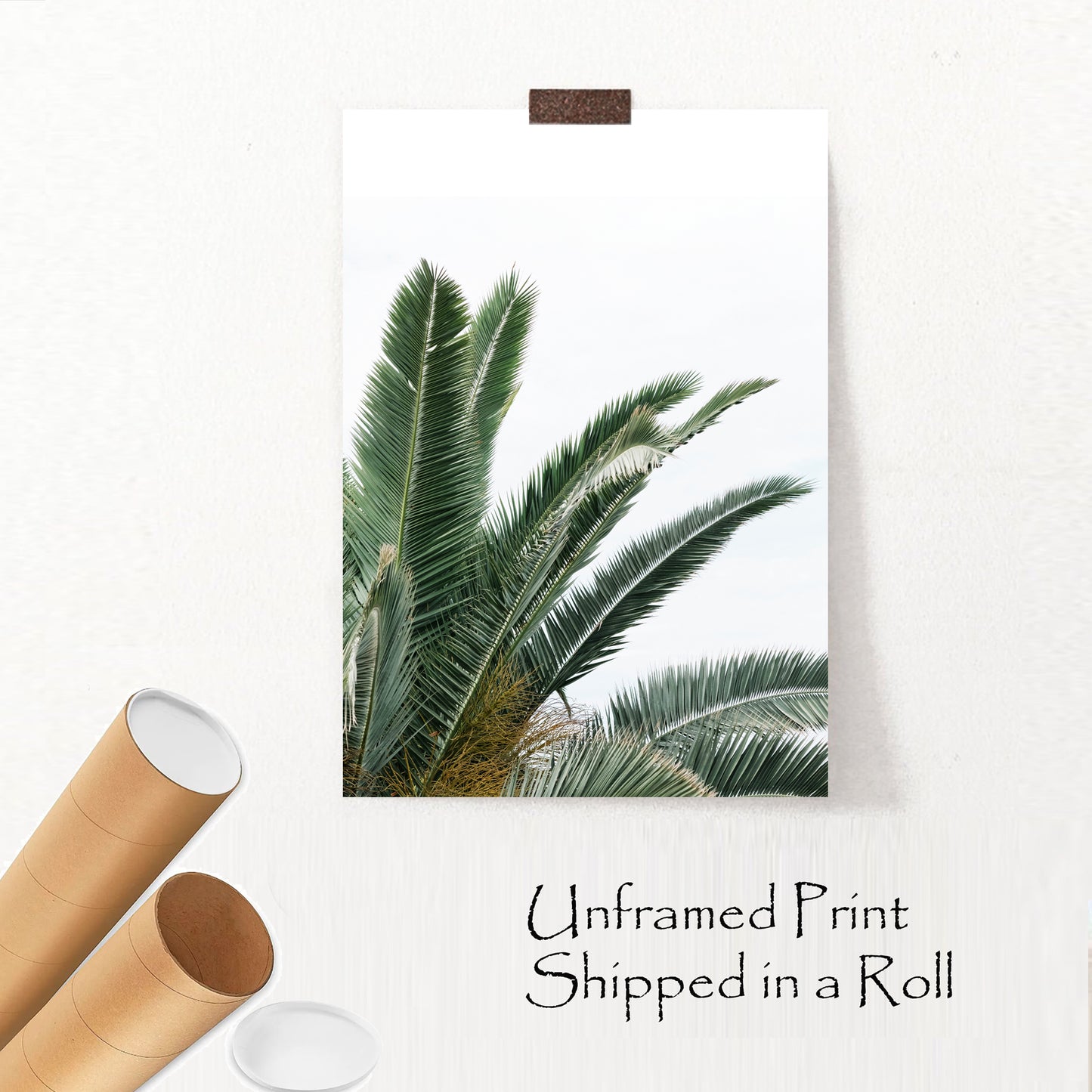 Unframed print with pam leaves photo.