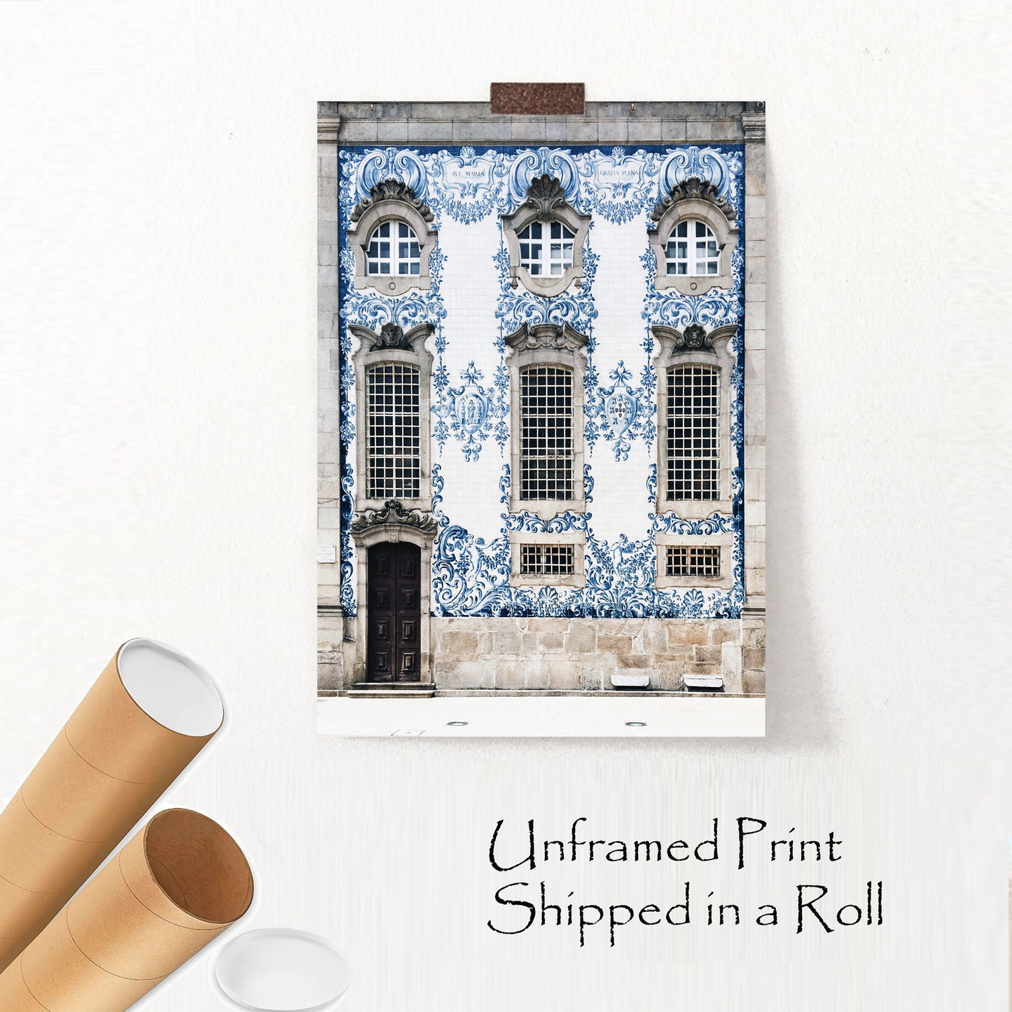 Blue house unframed print.