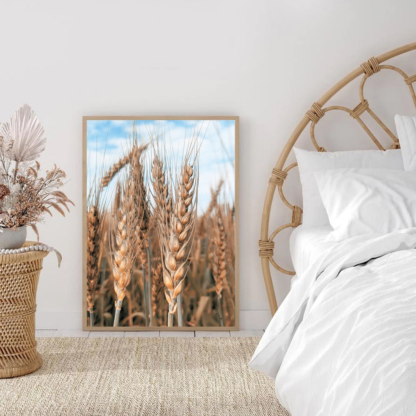 Grass poster in bedroom.