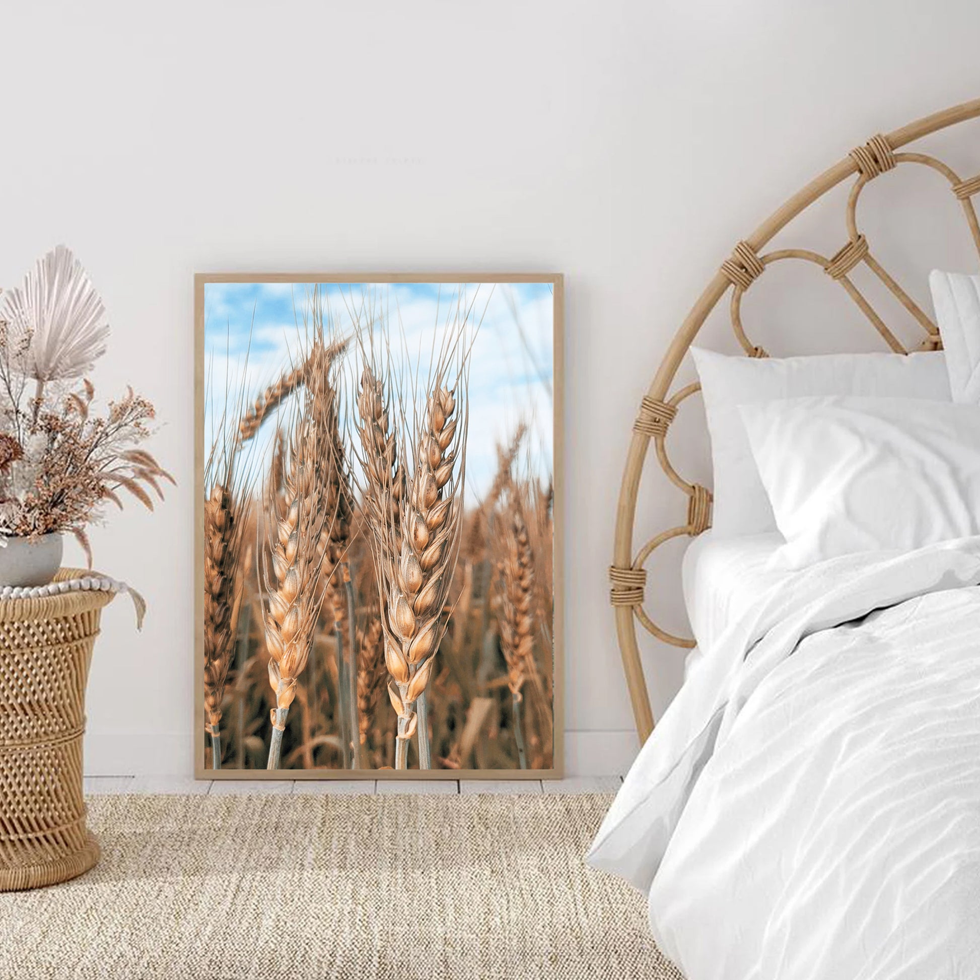 Grass poster in bedroom.
