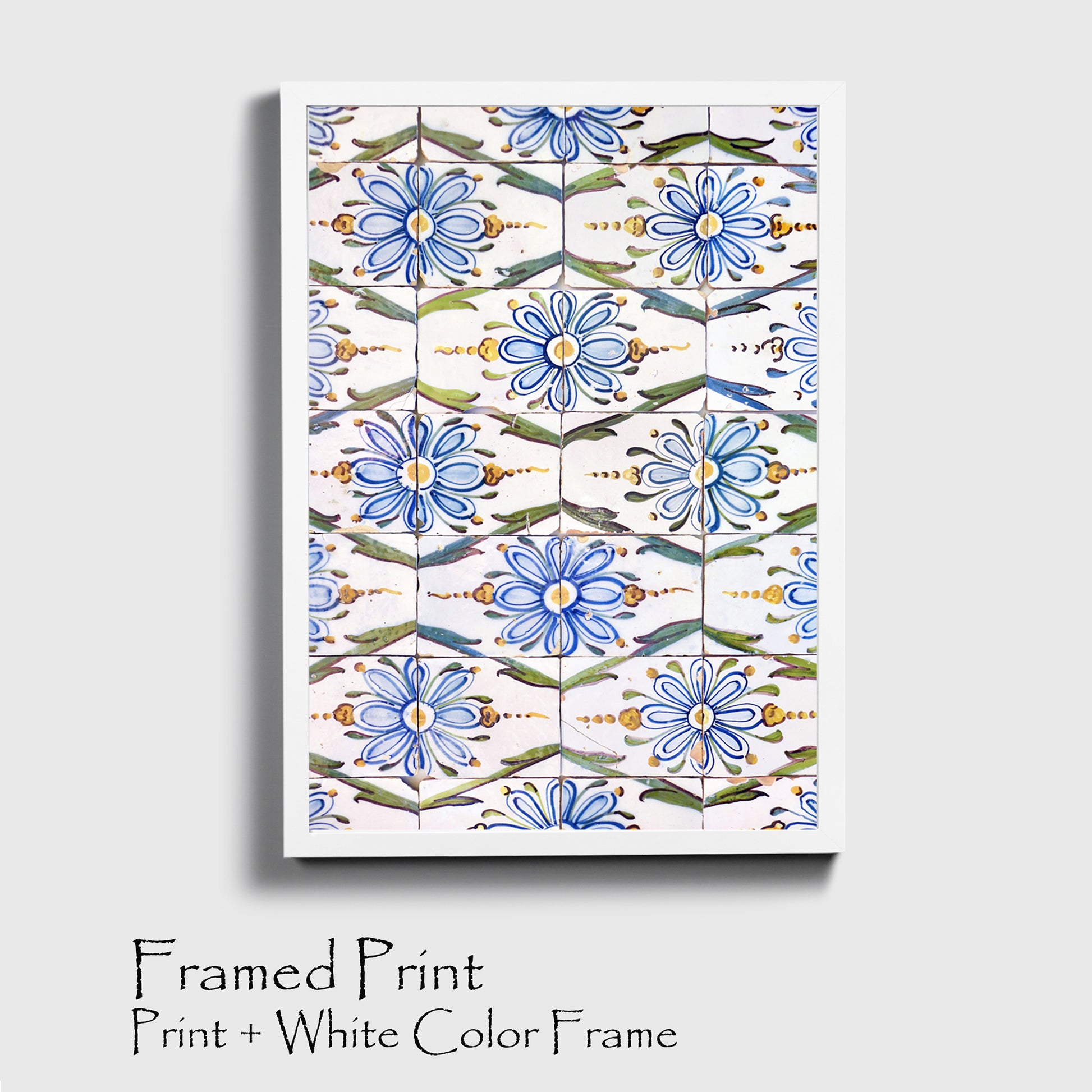 Blue flower wall art.