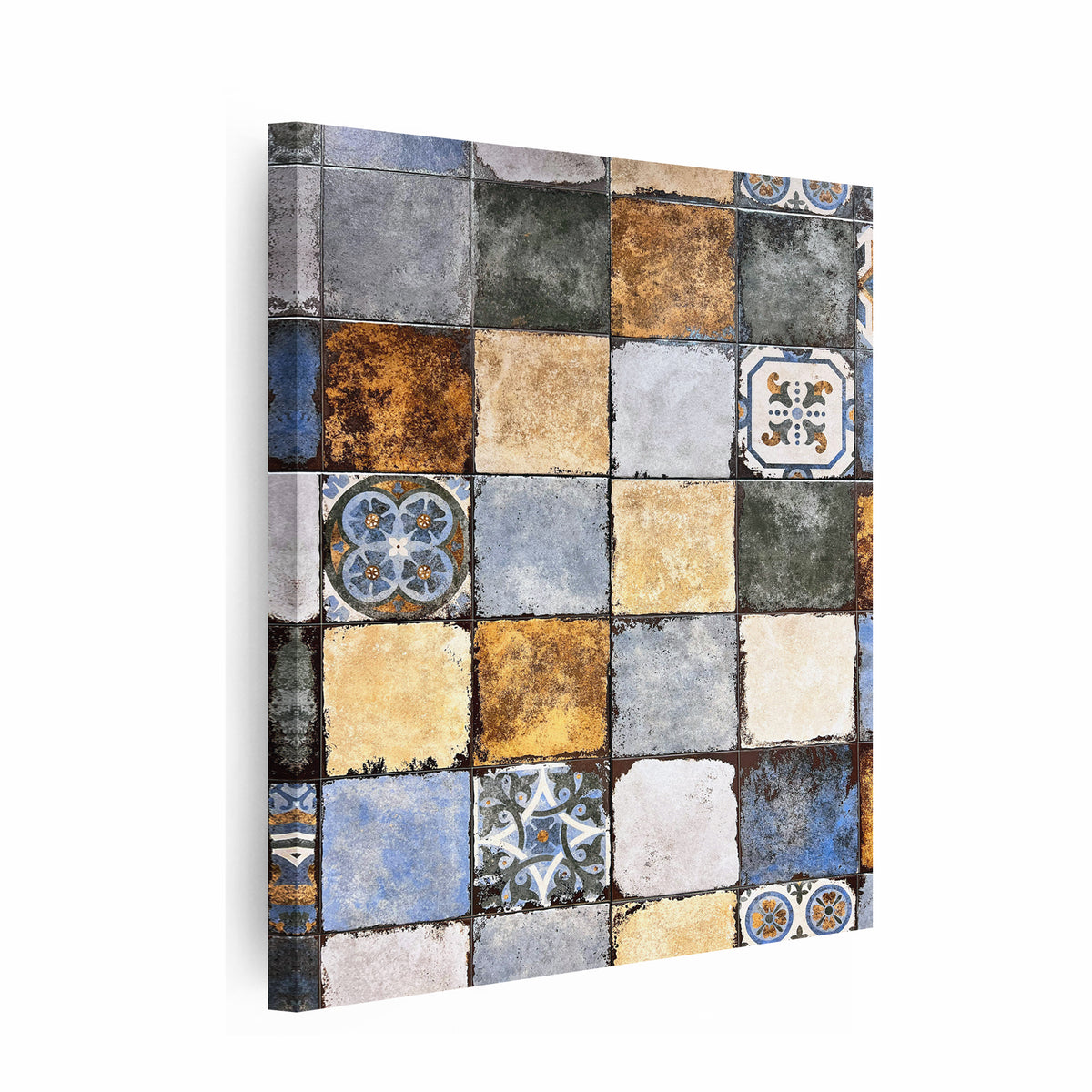 Stretched canvas with tiles ornament.