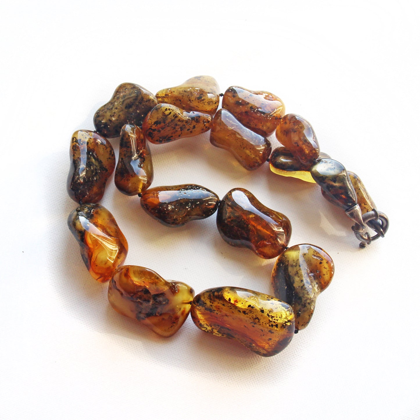 Baltic Amber Necklace, Multicolor Amber Stones Beads, Large Amber Necklace