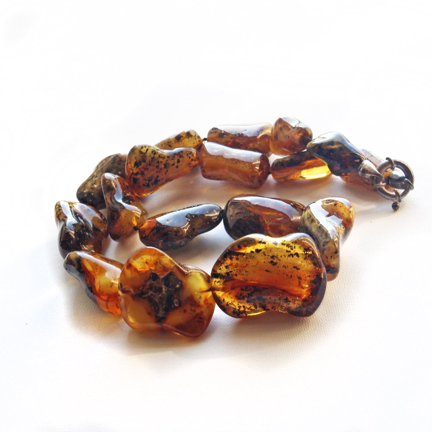 Baltic Amber Necklace, Multicolor Amber Stones Beads, Large Amber Necklace