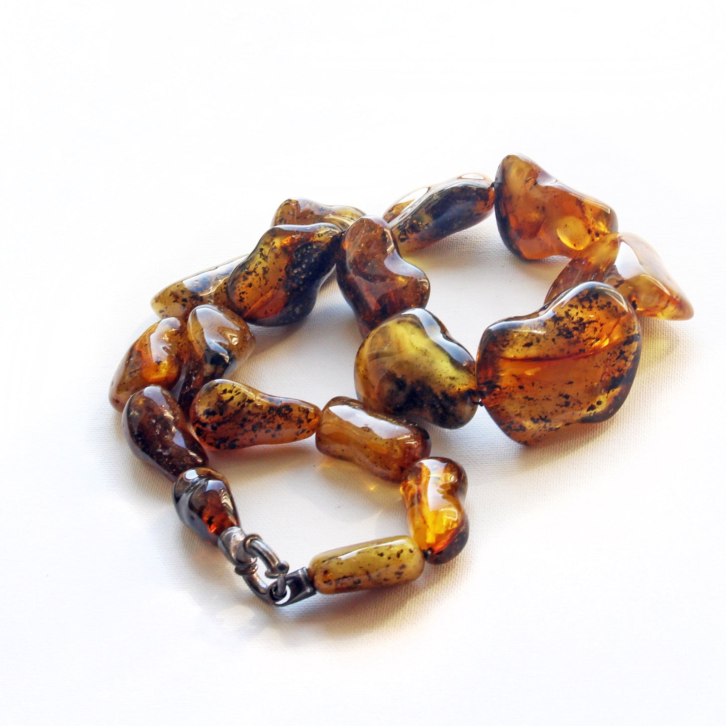 Baltic Amber Necklace, Multicolor Amber Stones Beads, Large Amber Necklace