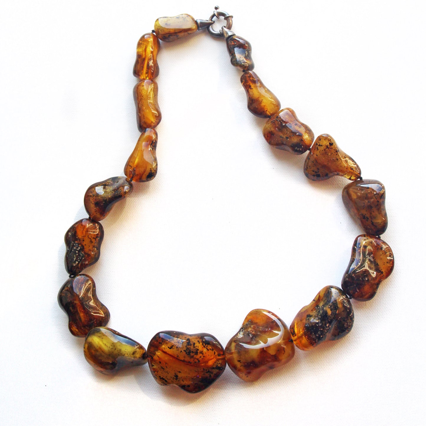 Baltic Amber Necklace, Multicolor Amber Stones Beads, Large Amber Necklace