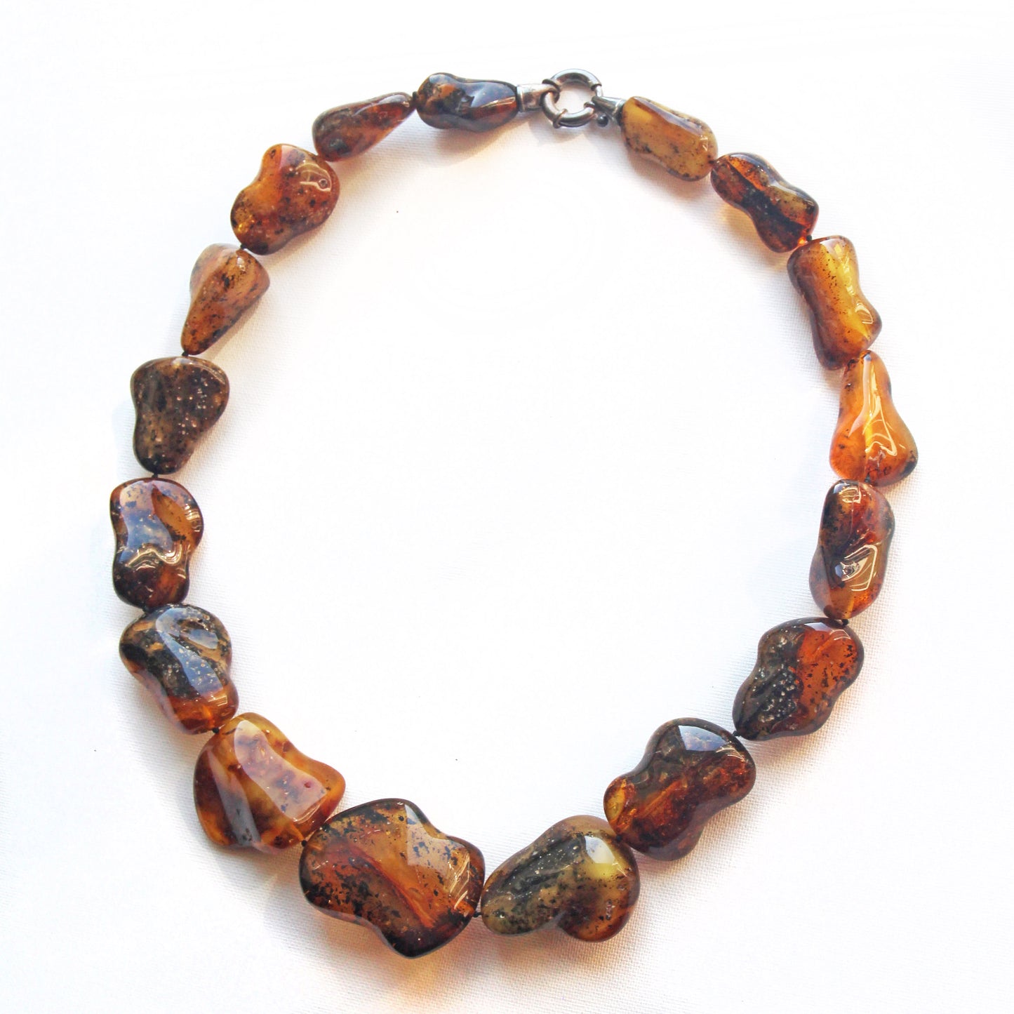 Baltic Amber Necklace, Multicolor Amber Stones Beads, Large Amber Necklace
