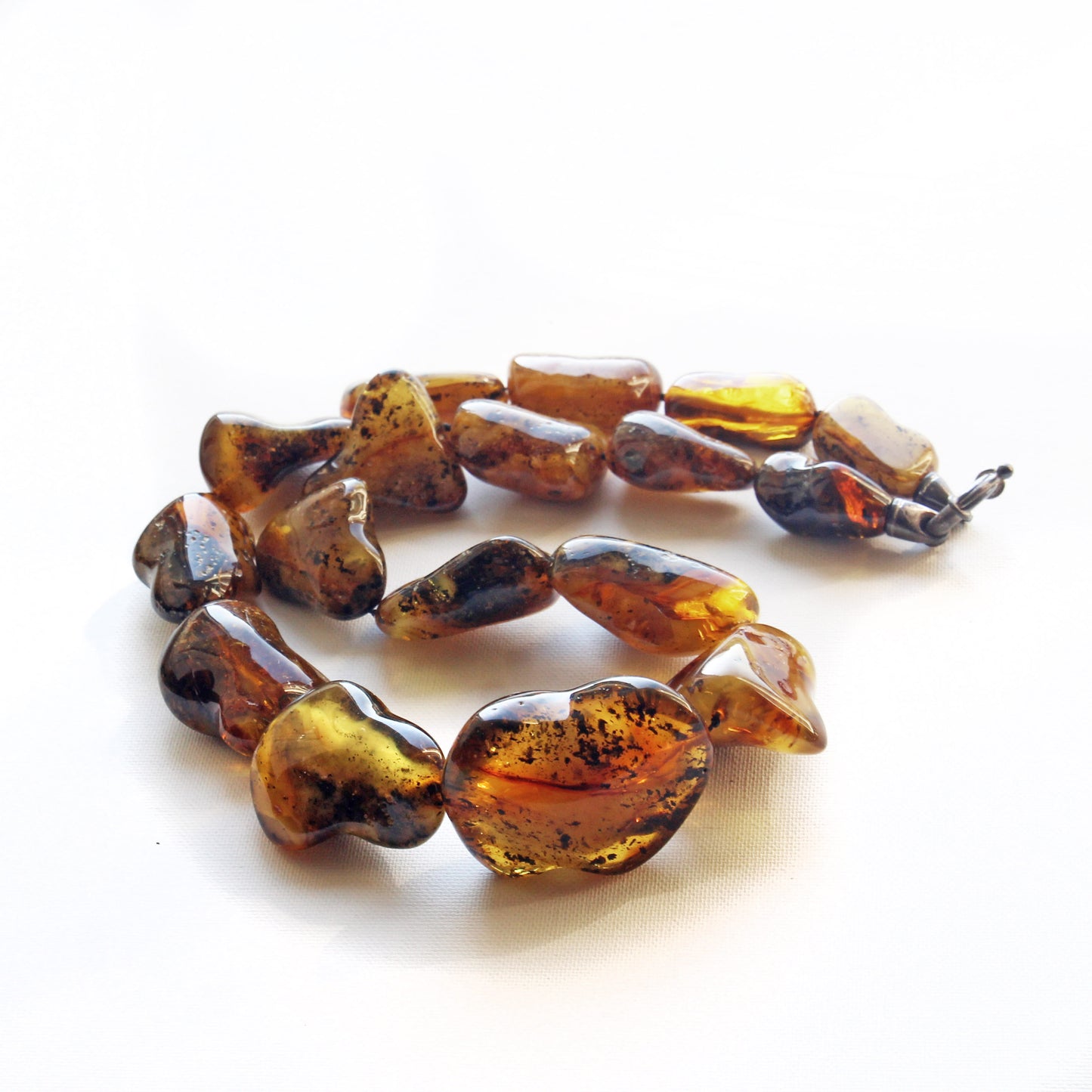 Baltic Amber Necklace, Multicolor Amber Stones Beads, Large Amber Necklace