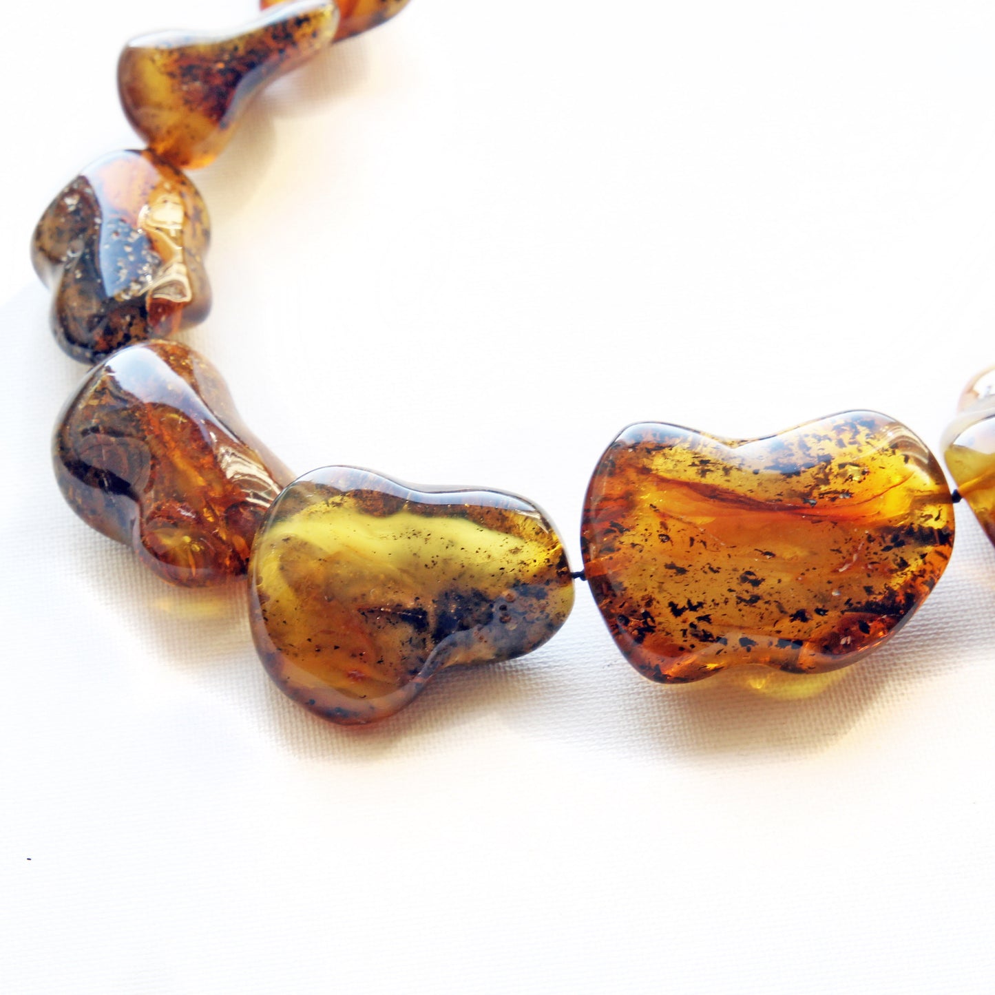 Baltic Amber Necklace, Multicolor Amber Stones Beads, Large Amber Necklace