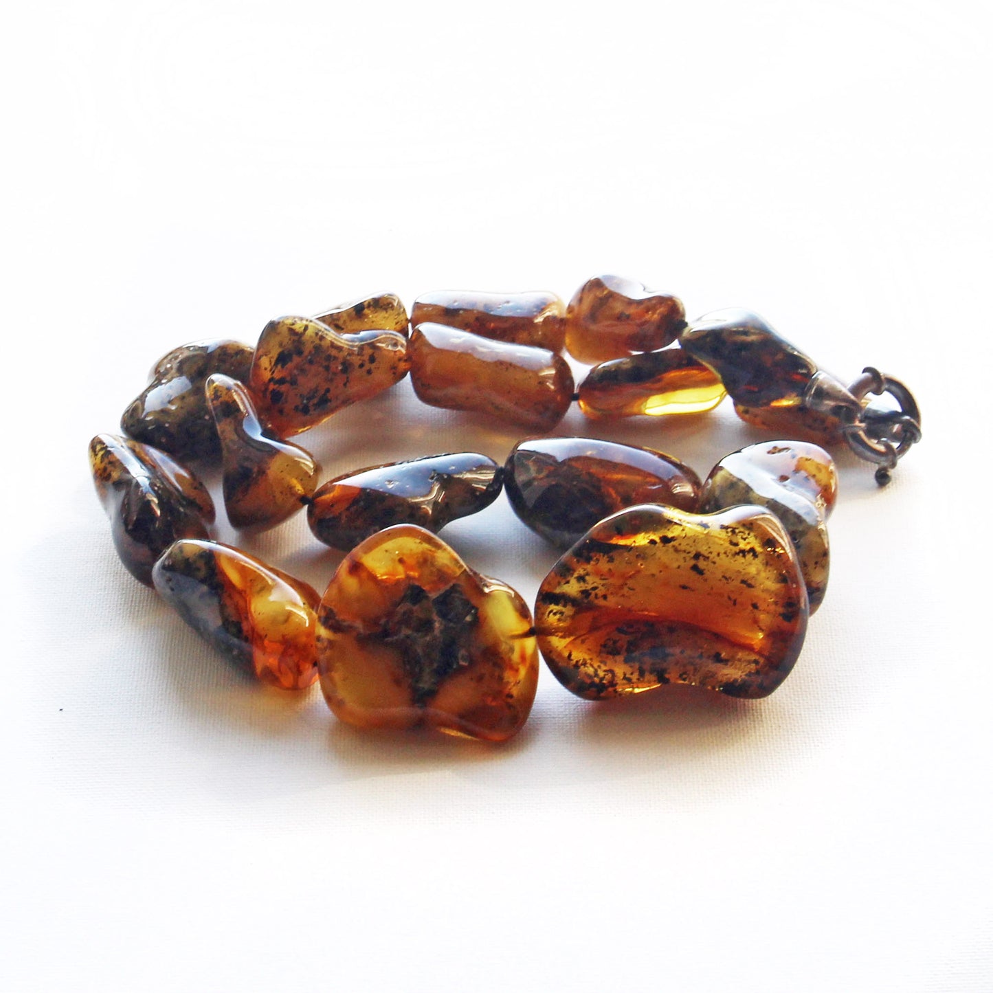 Baltic Amber Necklace, Multicolor Amber Stones Beads, Large Amber Necklace