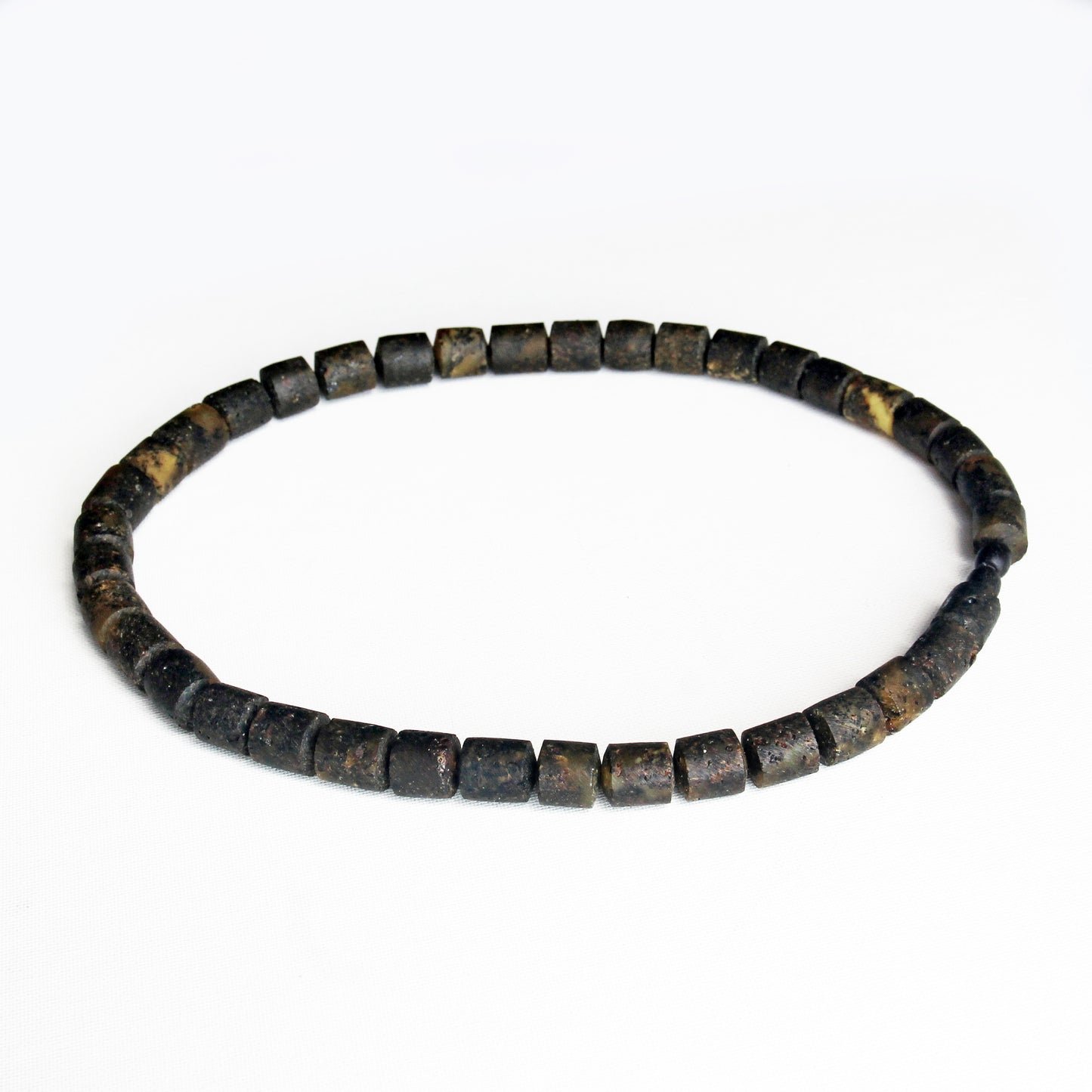 Genuine Baltic Amber Necklace, Gemstone Men's Necklace, Black Amber Stones Necklace for Men, Handmade Amber Beads