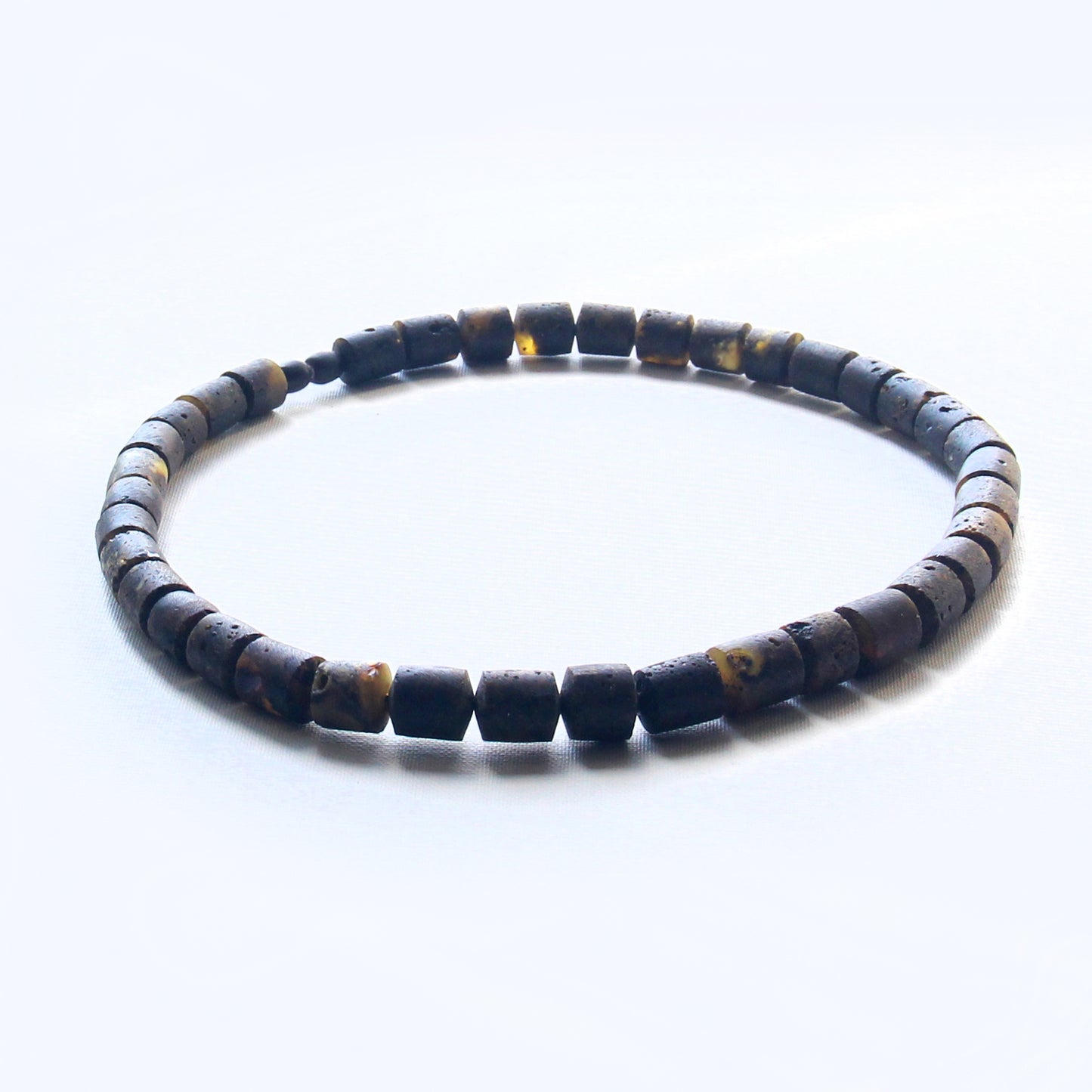 Genuine Baltic Amber Necklace, Gemstone Men's Necklace, Black Amber Stones Necklace for Men, Handmade Amber Beads