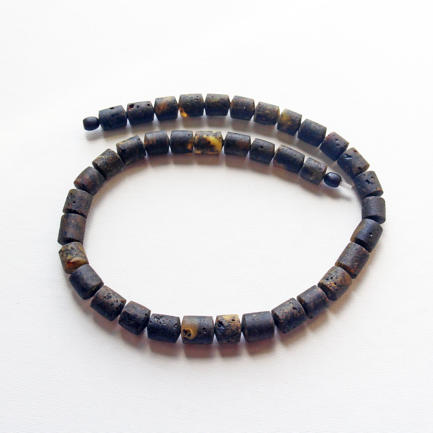 Genuine Baltic Amber Necklace, Gemstone Men's Necklace, Black Amber Stones Necklace for Men, Handmade Amber Beads