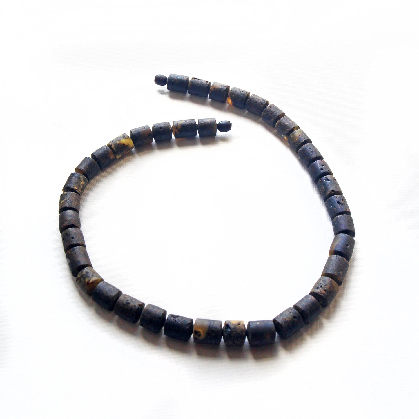 Genuine Baltic Amber Necklace, Gemstone Men's Necklace, Black Amber Stones Necklace for Men, Handmade Amber Beads
