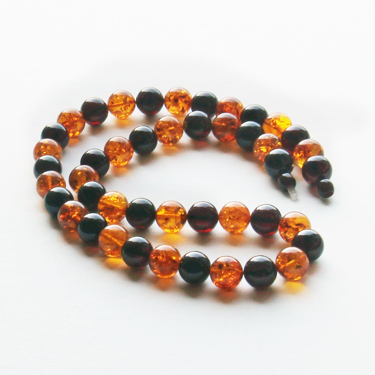 Baltic Amber Necklace, Large Amber Beads Necklace, Round Stones Beads, Necklace 24 inch, Red Orange Amber Beads
