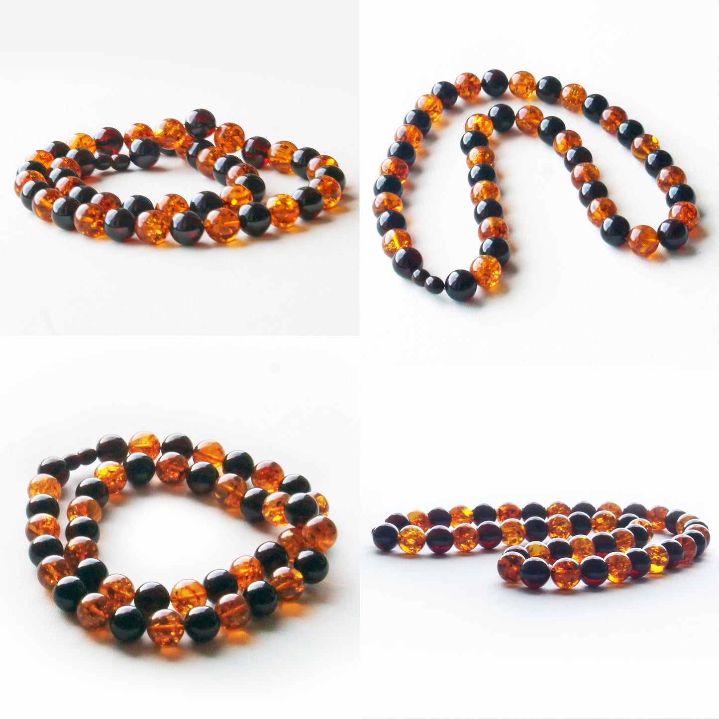 Baltic Amber Necklace, Large Amber Beads Necklace, Round Stones Beads, Necklace 24 inch, Red Orange Amber Beads