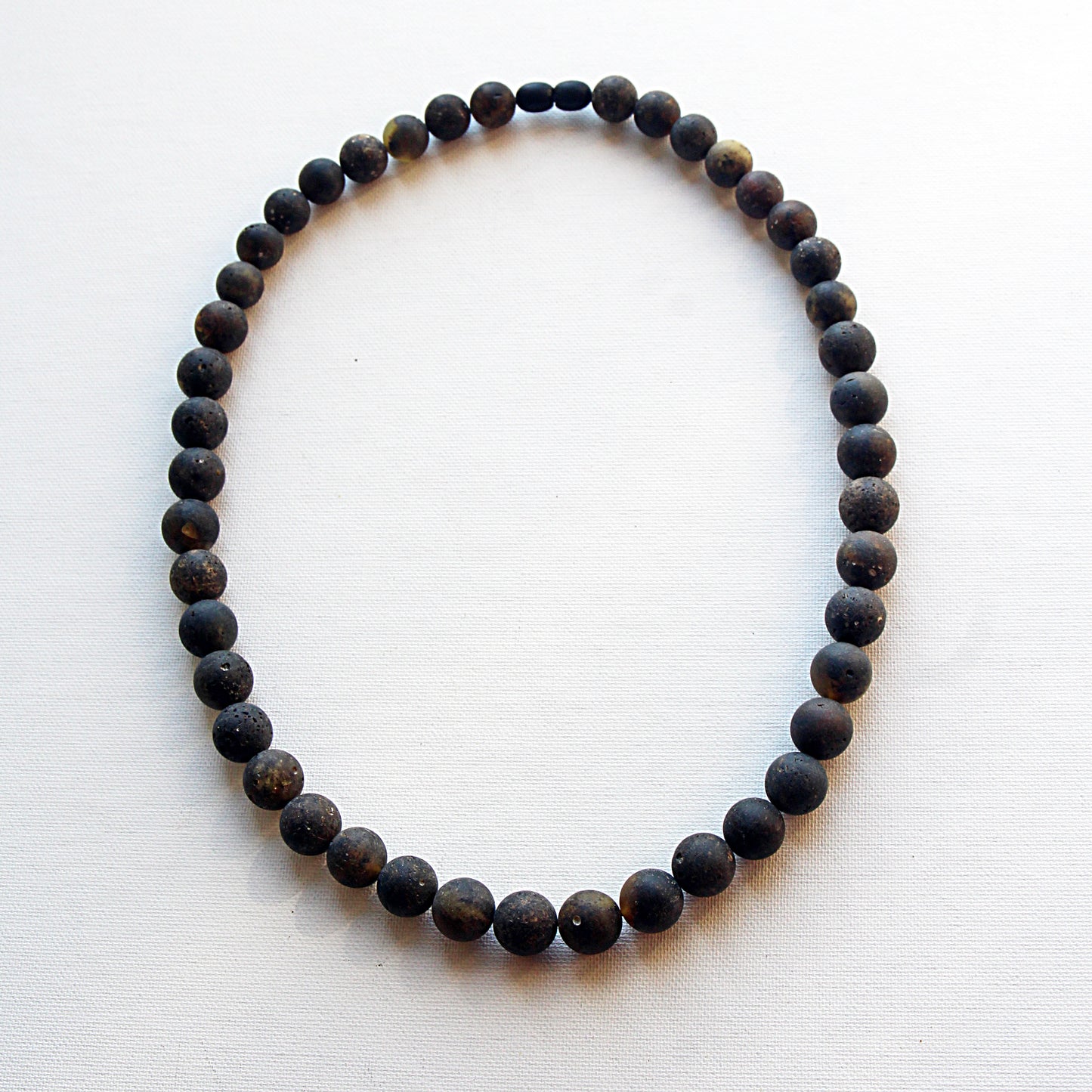 Genuine Baltic Amber Necklace, Gemstone Men's Necklace, Black Amber Stones Necklace for Men